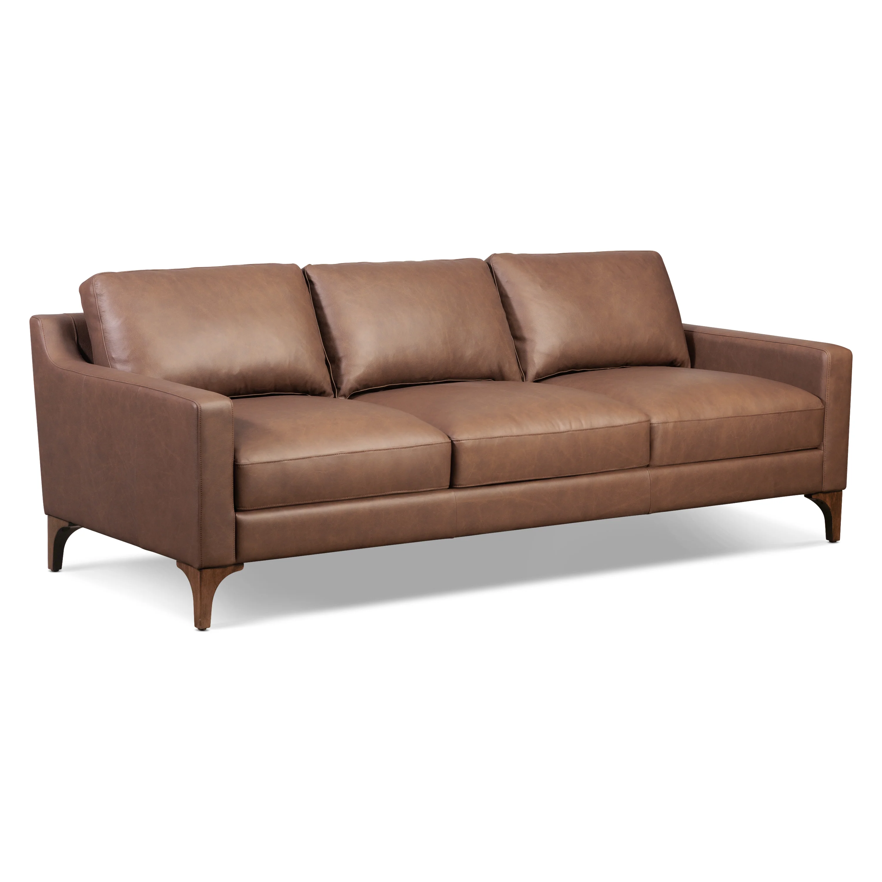 Sorrento 86" Leather Sofa | Caramel Brown - Image 4