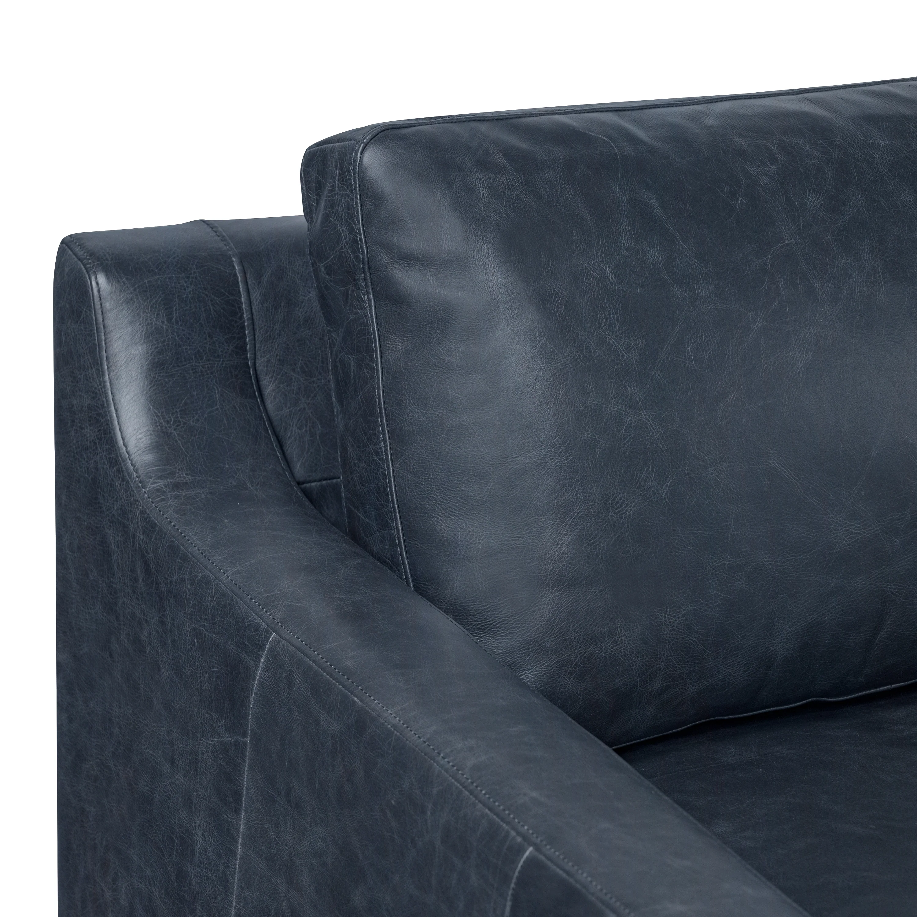 Sorrento 86" Leather Sofa | Nightfall Blue - Image 11