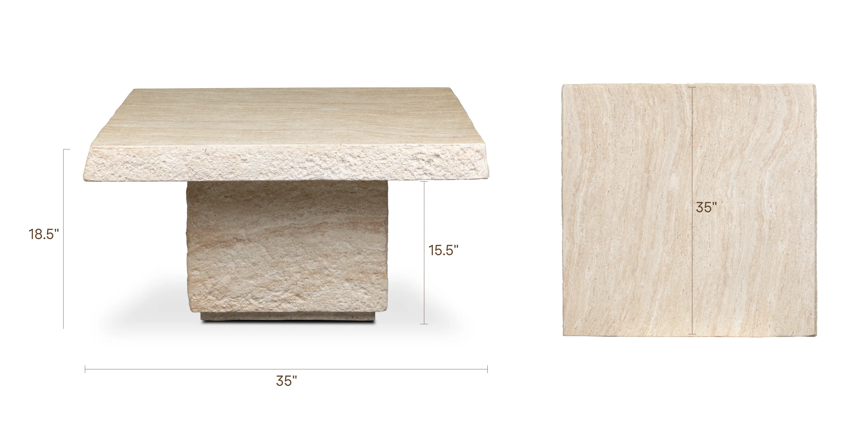 Stilo 35" Coffee Table | Travertine - Image 16