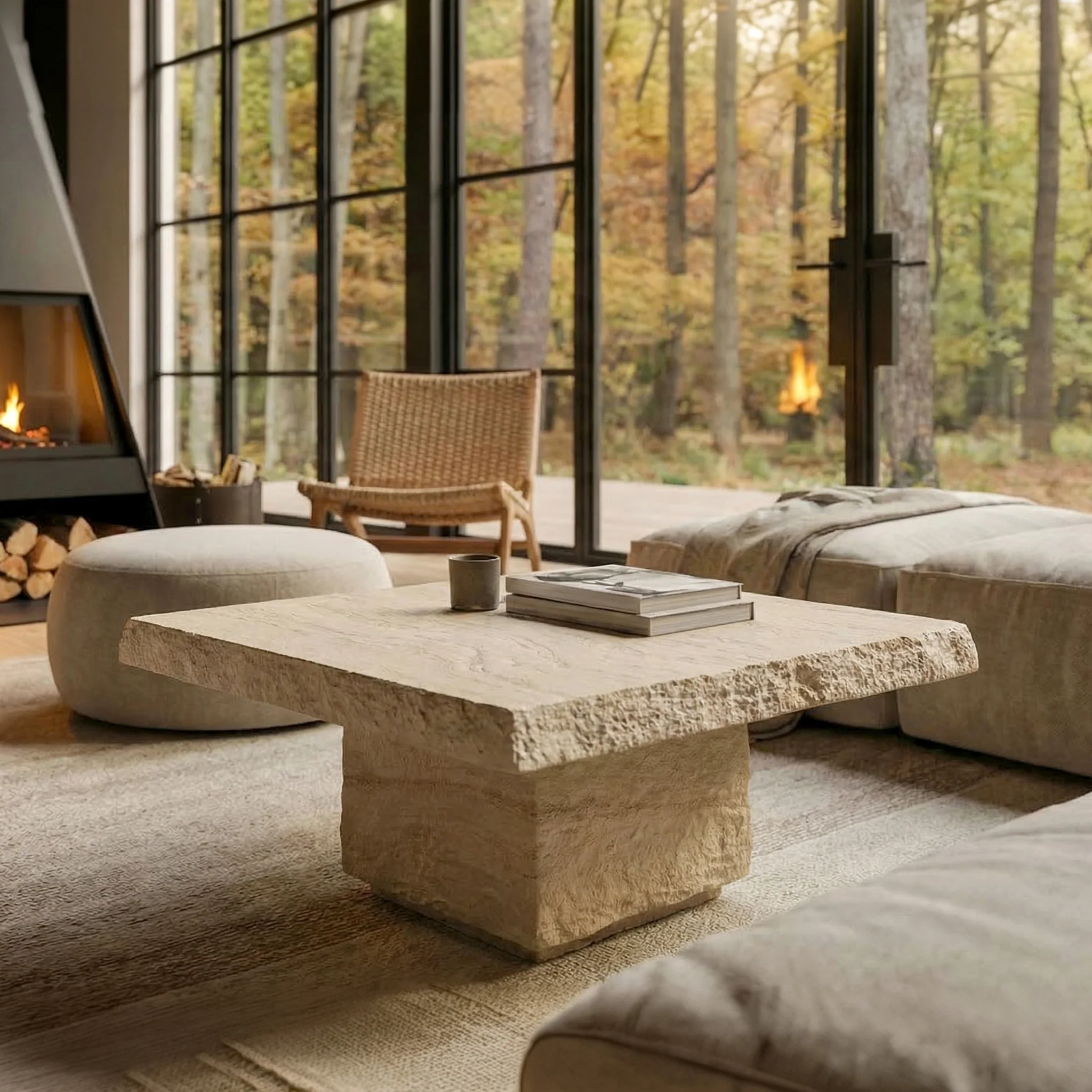 Stilo 35" Coffee Table | Travertine - Image 2