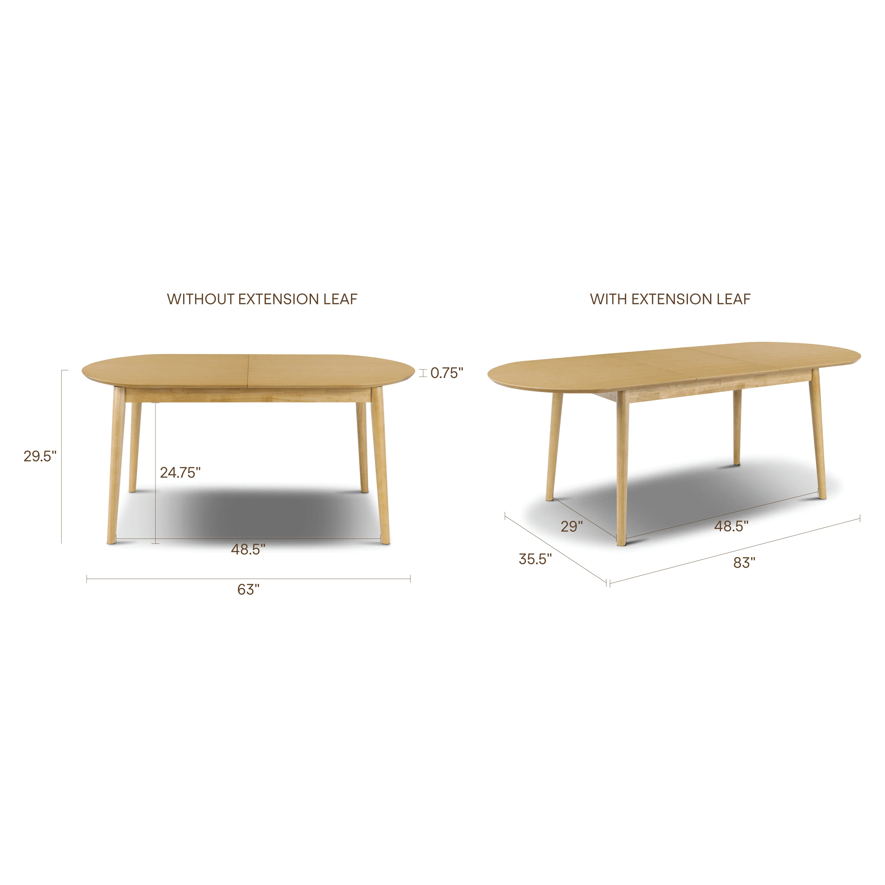 Svalbard Extendable Dining Table (63"-82.5") | Oak - Image 15