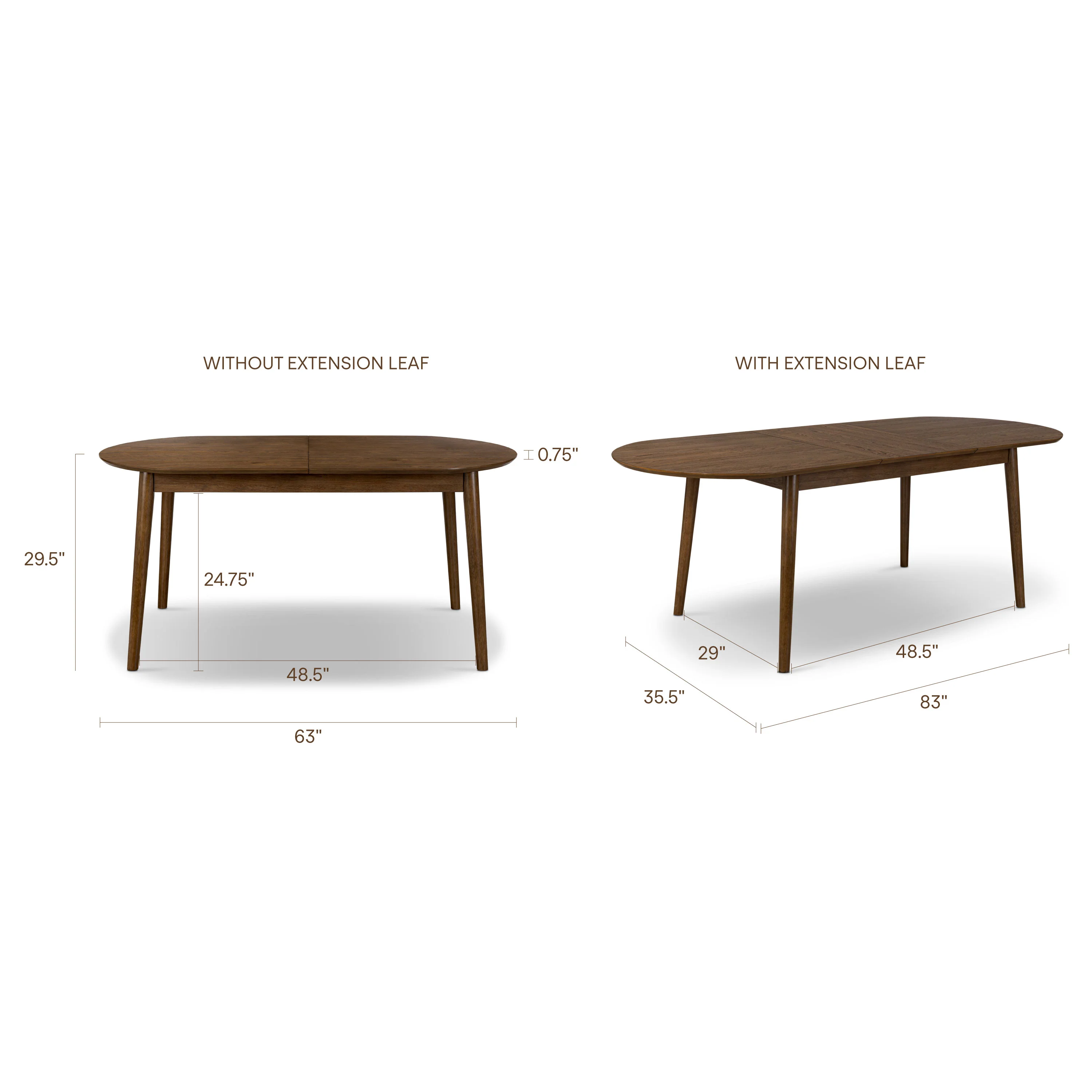 Svalbard Extendable Dining Table (63"-82.5") | Tundra Brown - Image 18
