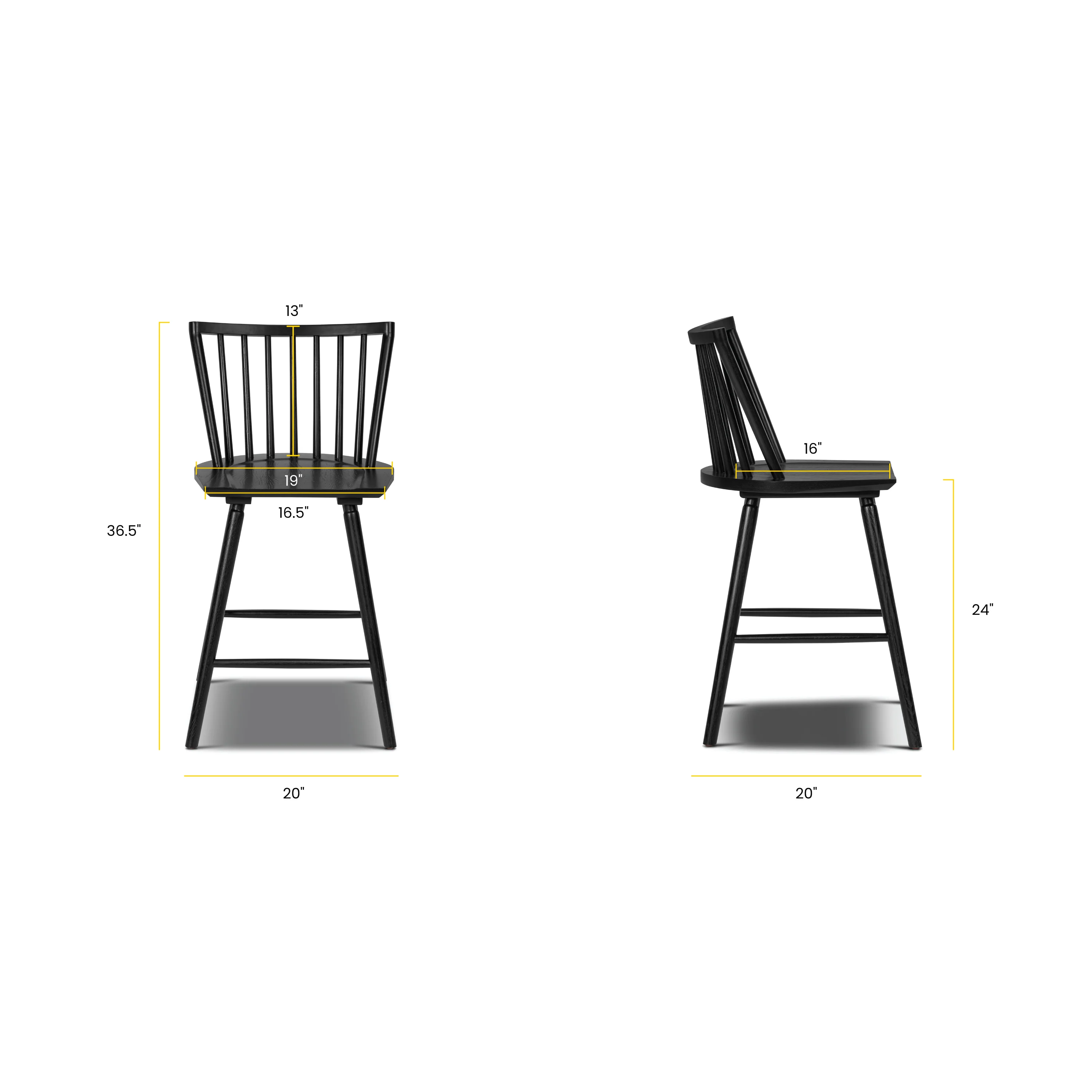 Talia 24" Counter Stool | Black - Image 12