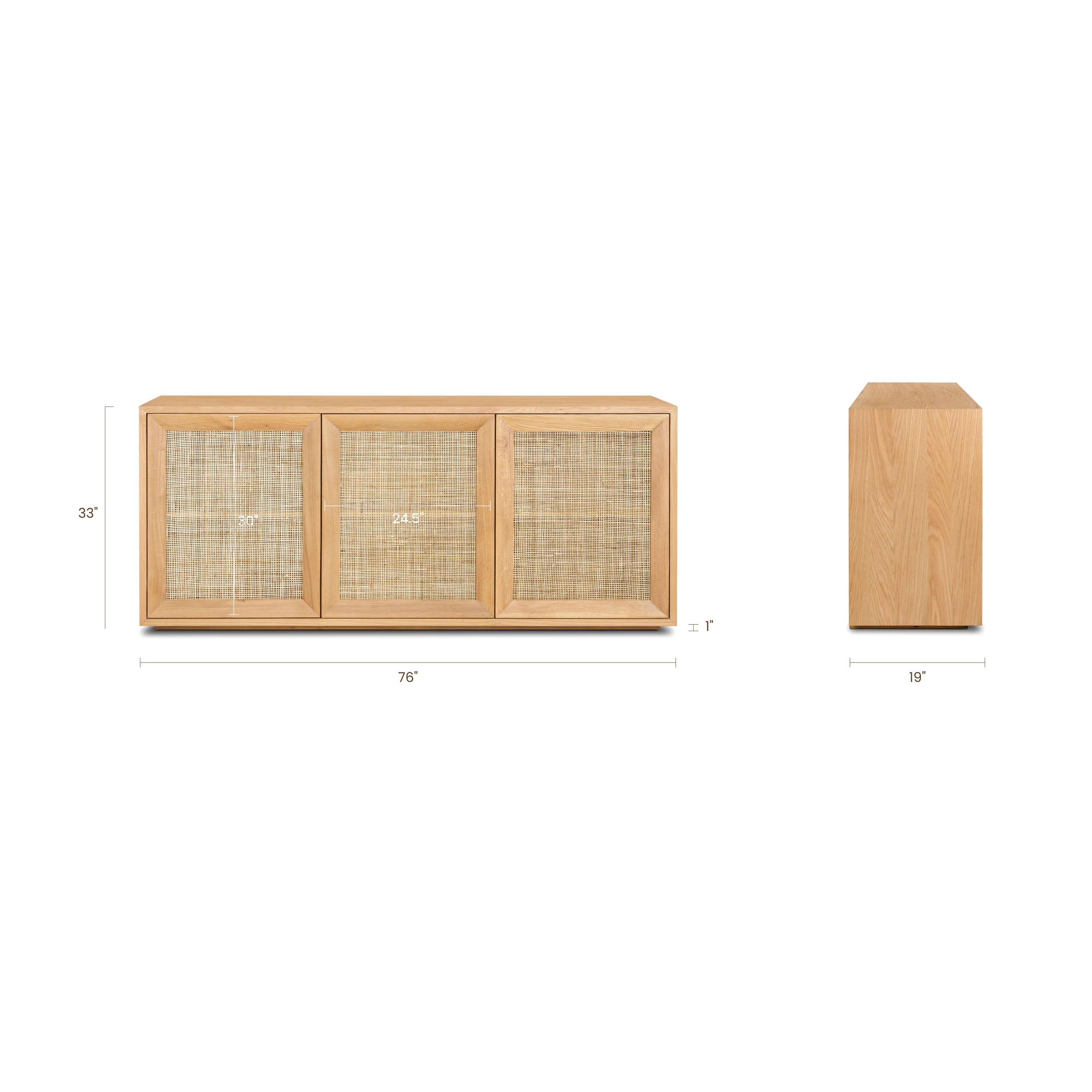 Tate 76" Sideboard | Oak - Image 17