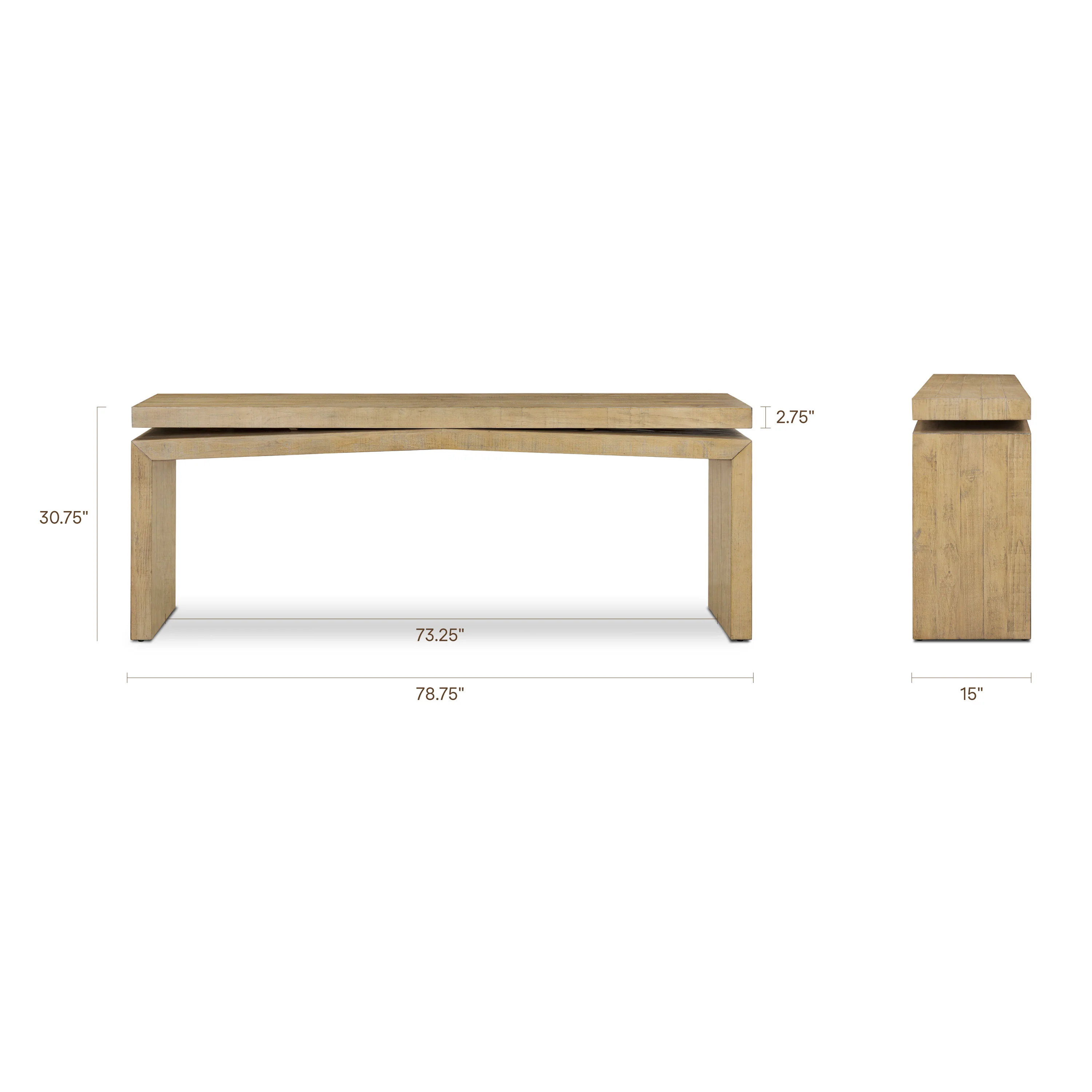 Tenby Console Table (78.75") | Natural - Image 18