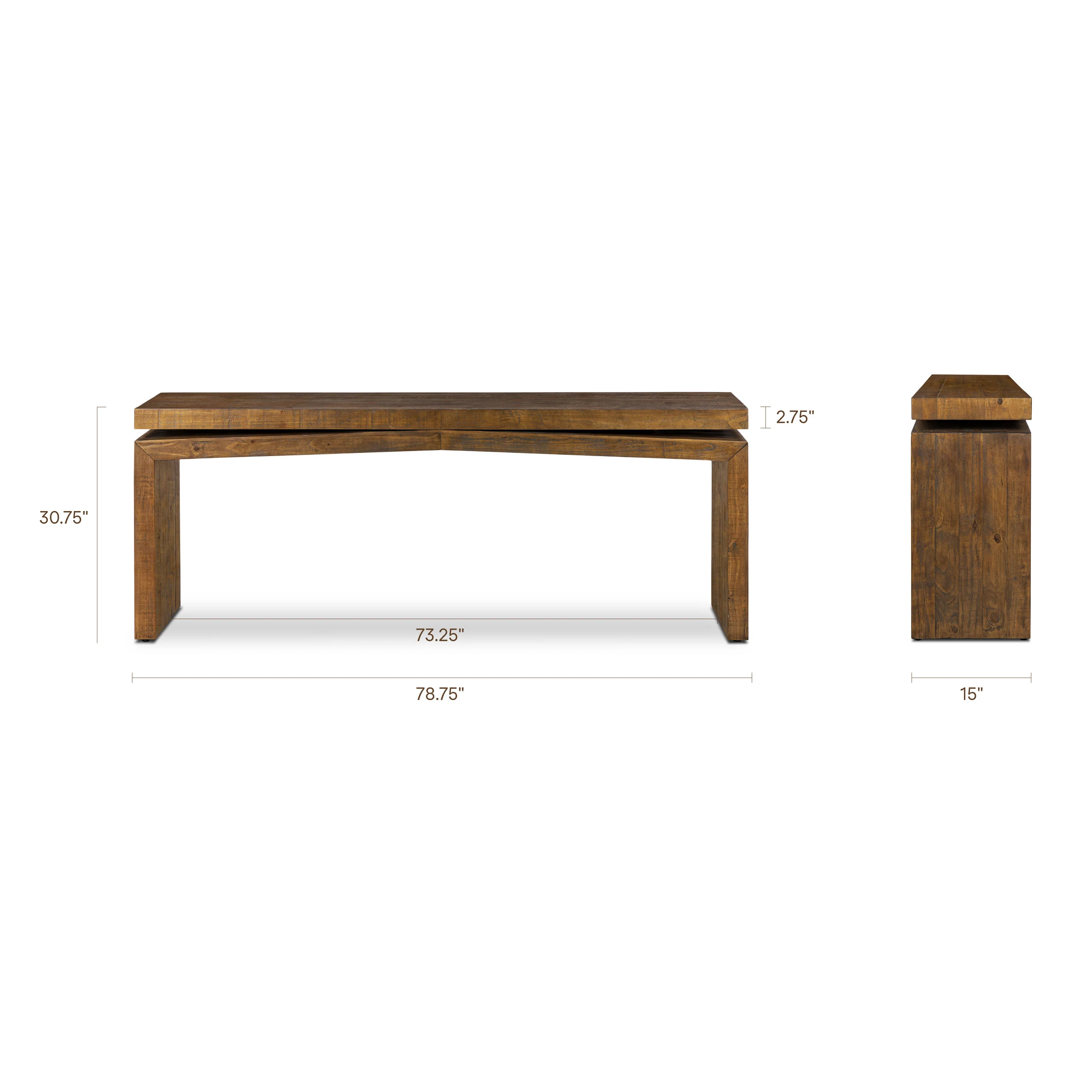 Tenby Console Table (78.75") | Walnut - Image 17
