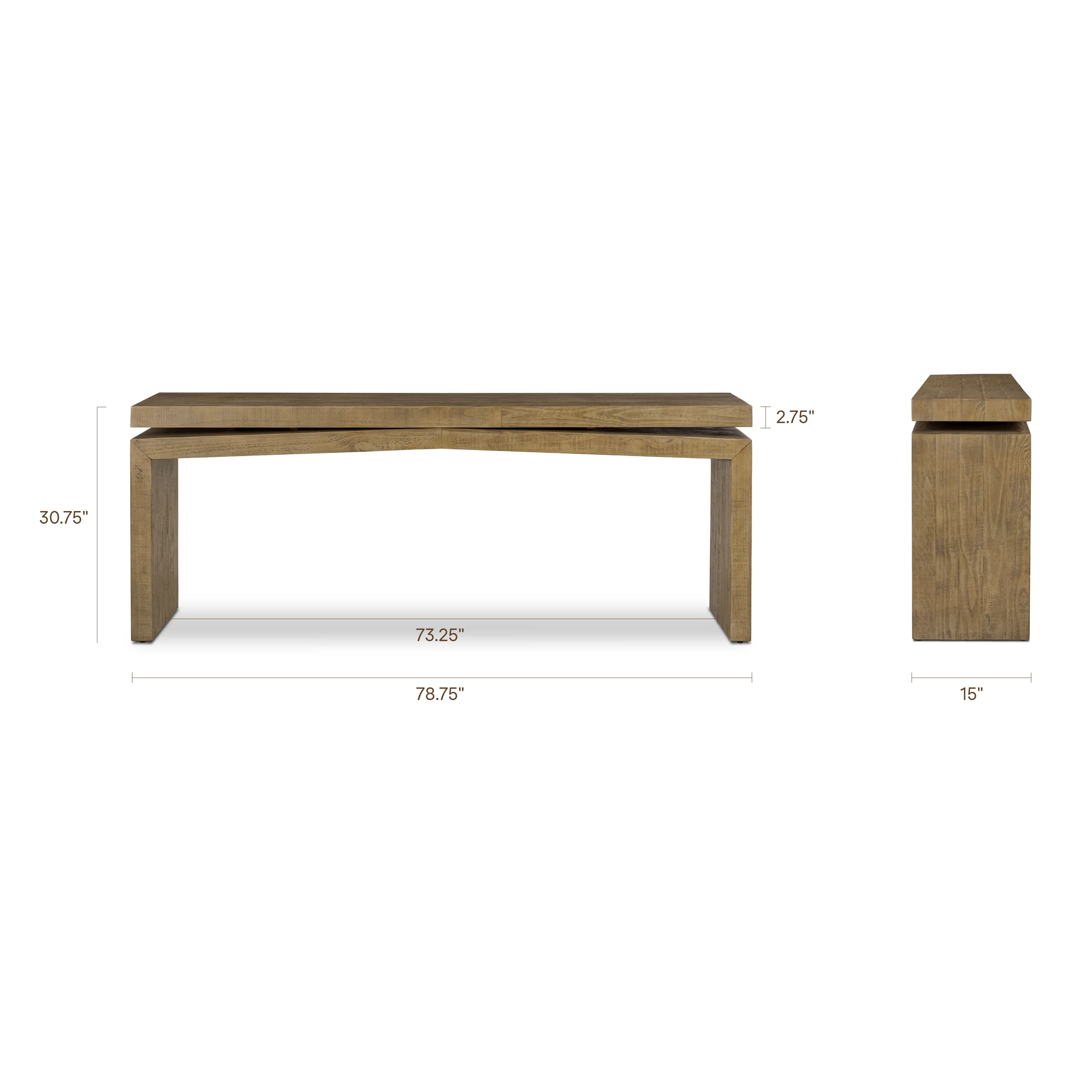 Tenby Console Table (78.75") | Weathered Pine - Image 18