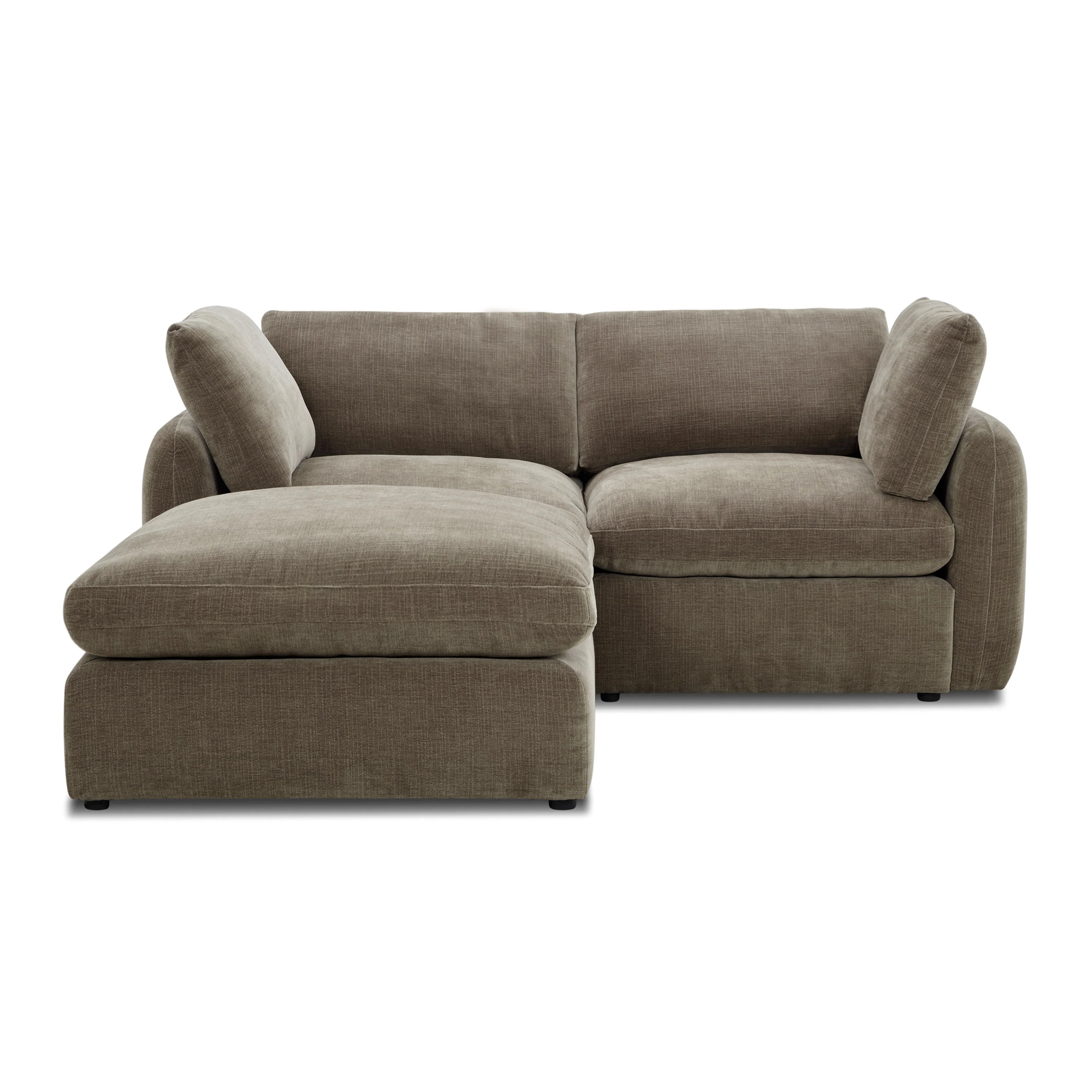 Tonga Modular 3-Piece L-Shaped Sectional with Reversible Ottoman | Clove Brown - Image 3