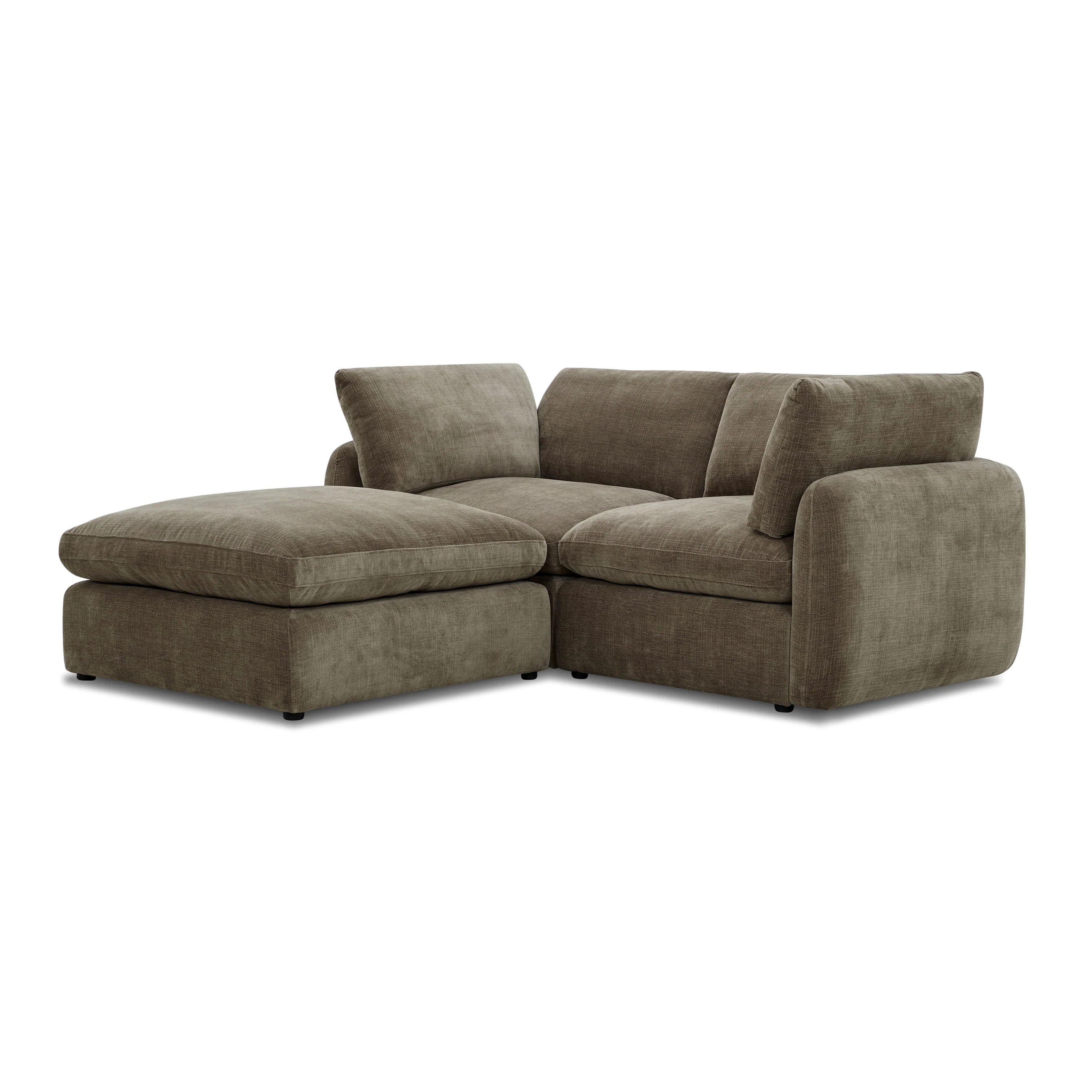 Tonga Modular 3-Piece L-Shaped Sectional with Reversible Ottoman | Clove Brown - Image 4