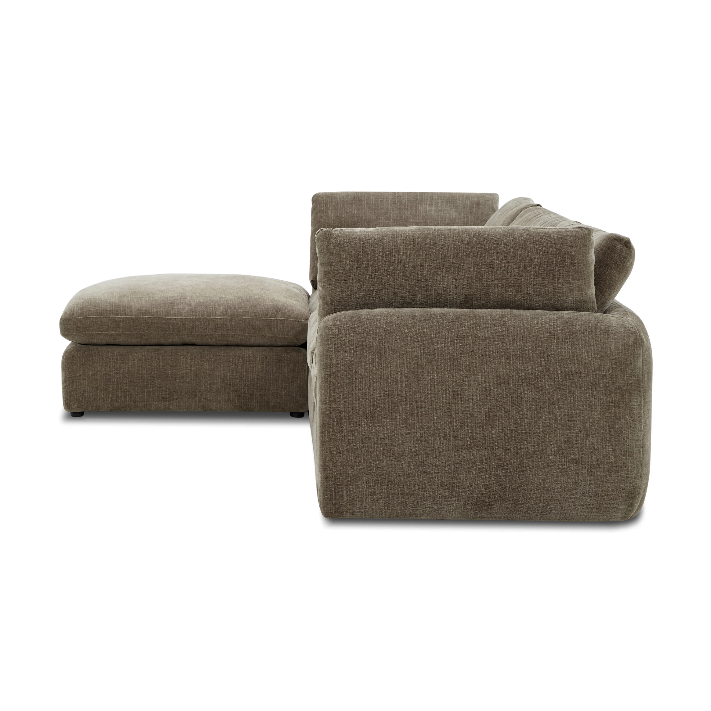 Tonga Modular 4-Piece L-Shaped Sectional with Reversible Ottoman | Clove Brown - Image 5