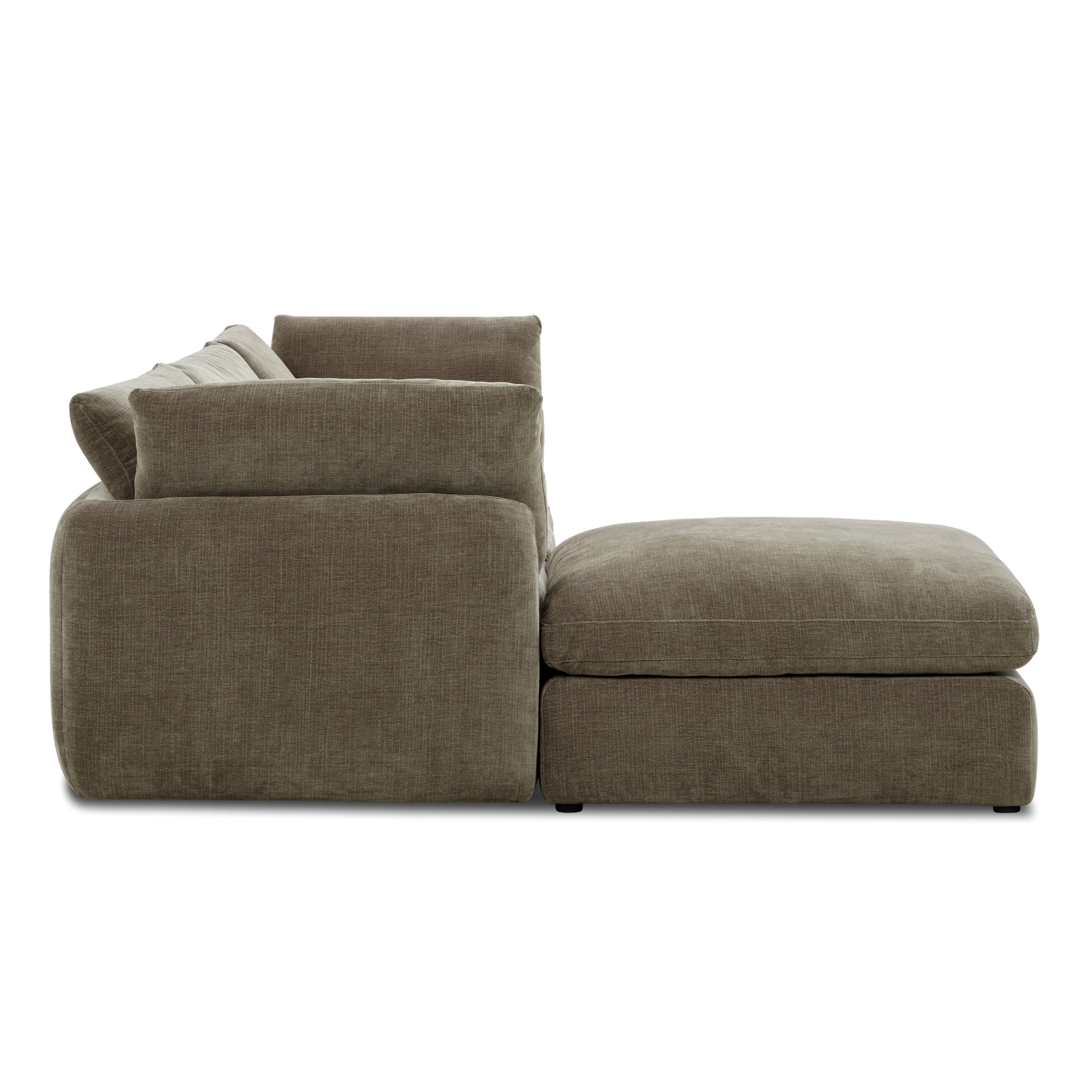 Tonga Modular 4-Piece L-Shaped Sectional with Reversible Ottoman | Clove Brown - Image 6