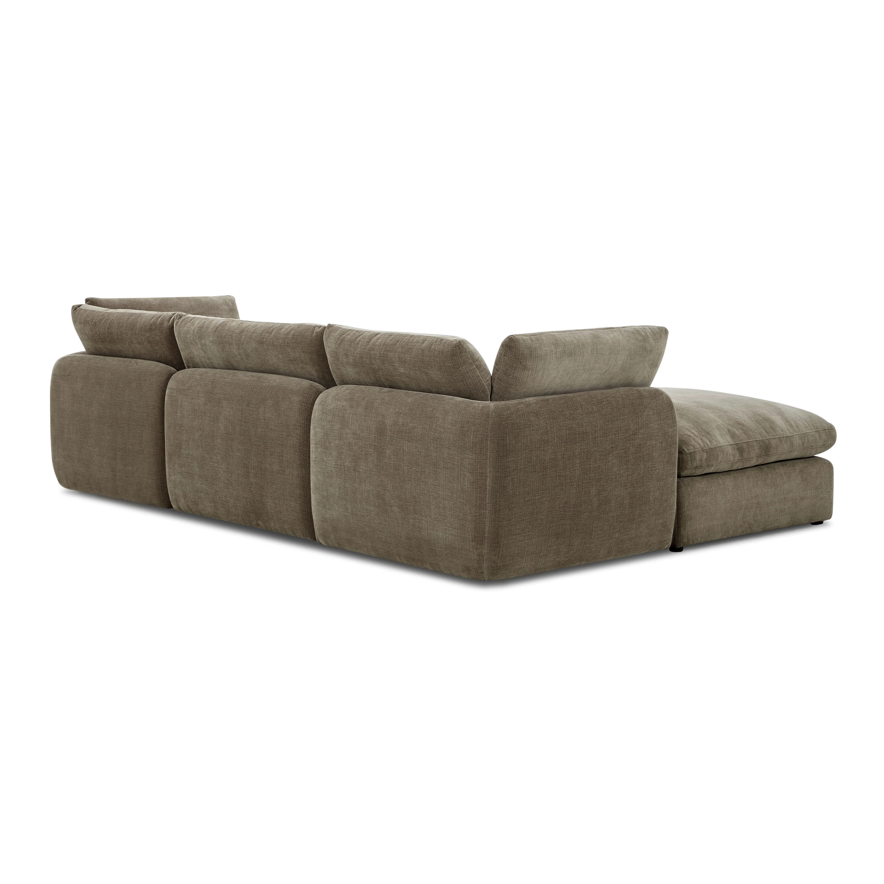 Tonga Modular 4-Piece L-Shaped Sectional with Reversible Ottoman | Clove Brown - Image 7