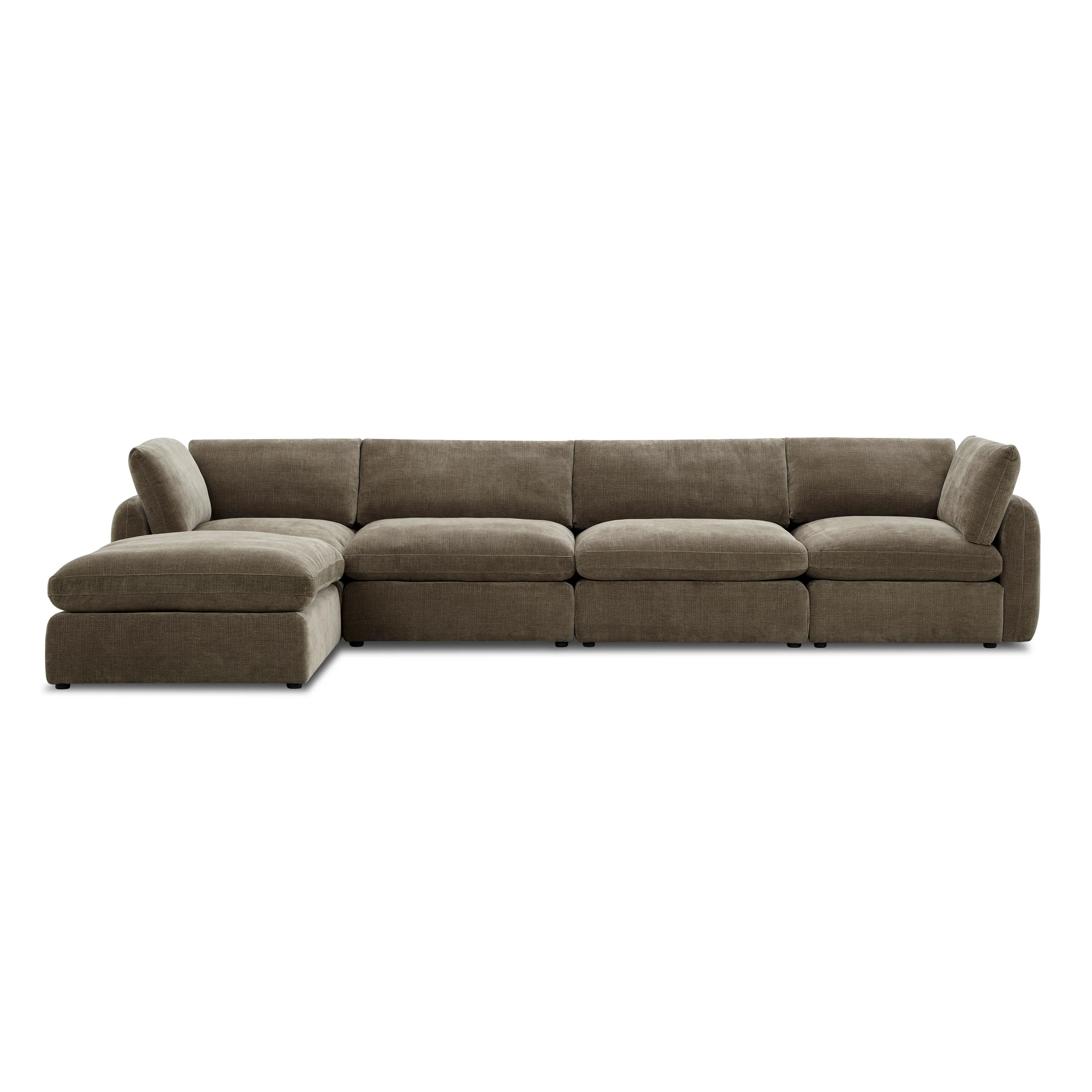 Tonga Modular 5-Piece L-Shaped Sectional with Reversible Ottoman | Clove Brown - Image 3