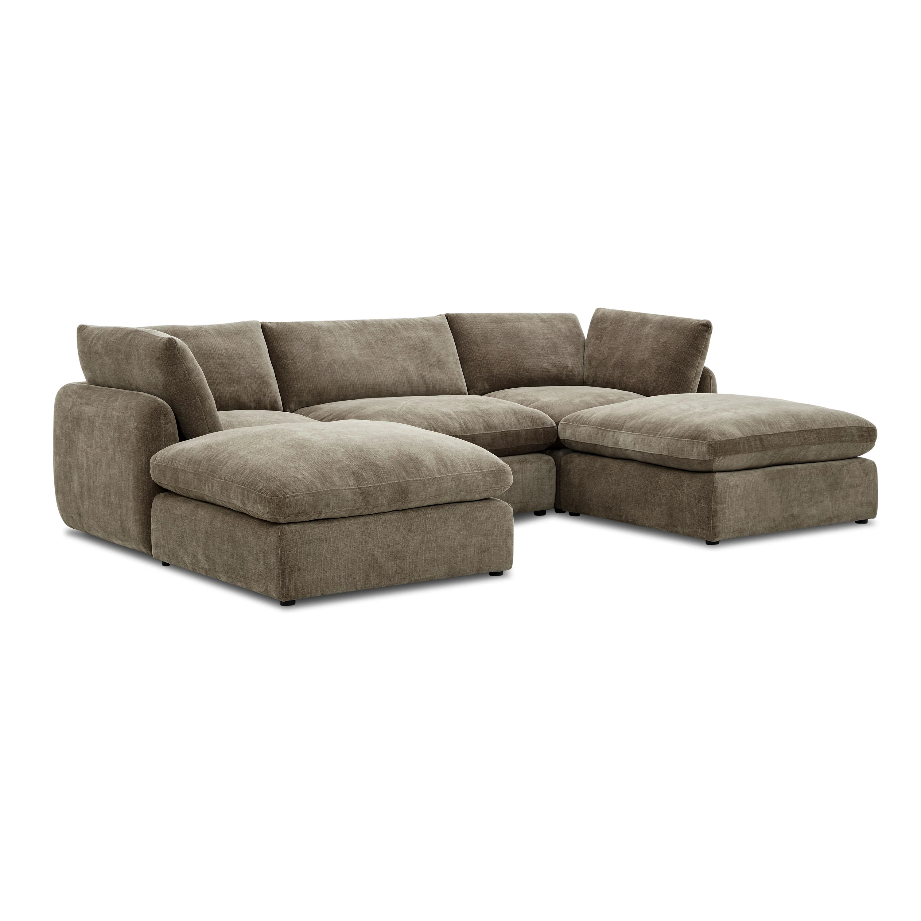 Tonga Modular 5-Piece U-Shaped Double Chaise Sectional | Clove Brown - Image 4