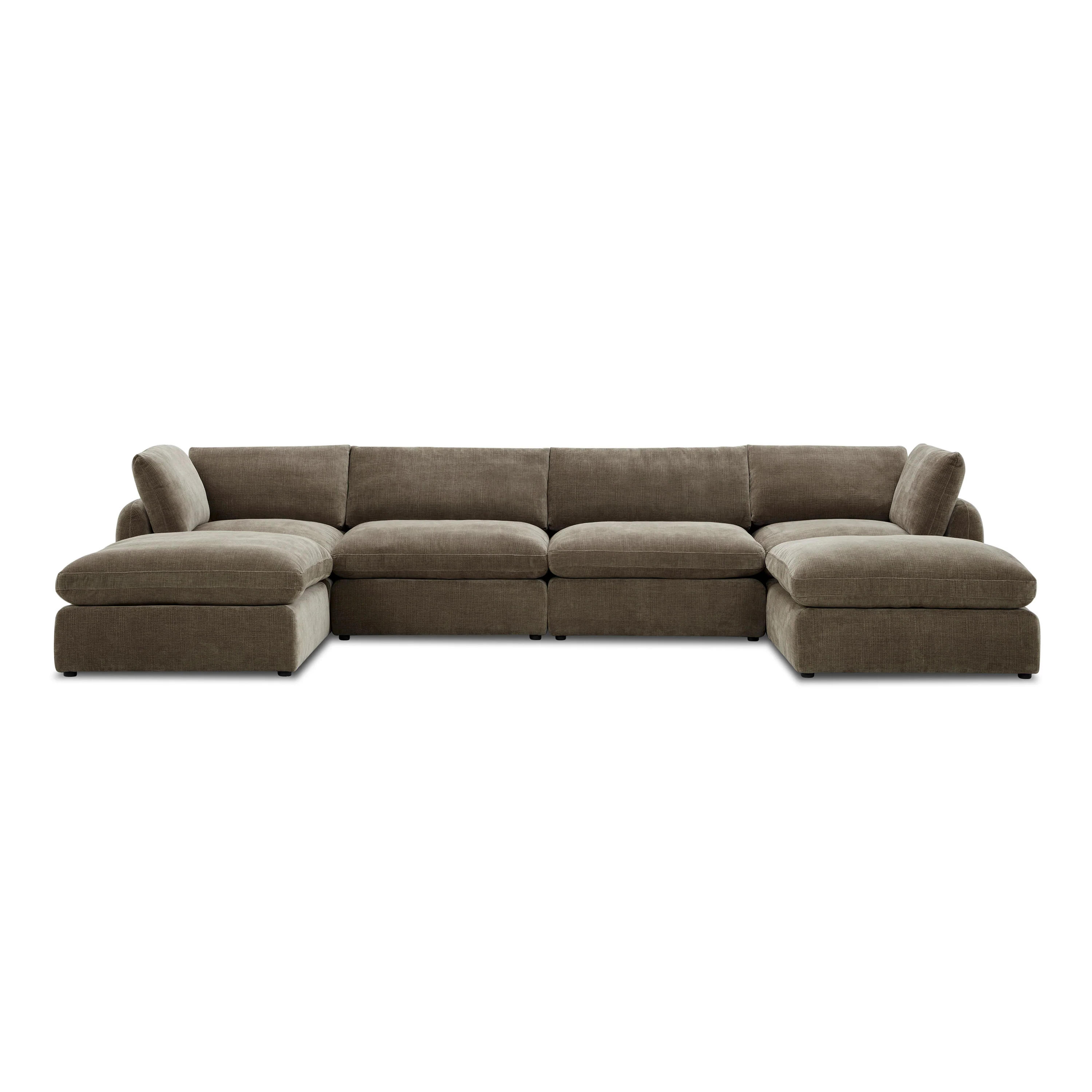 Tonga Modular 6-Piece U-Shaped Double Chaise Sectional | Clove Brown - Image 3
