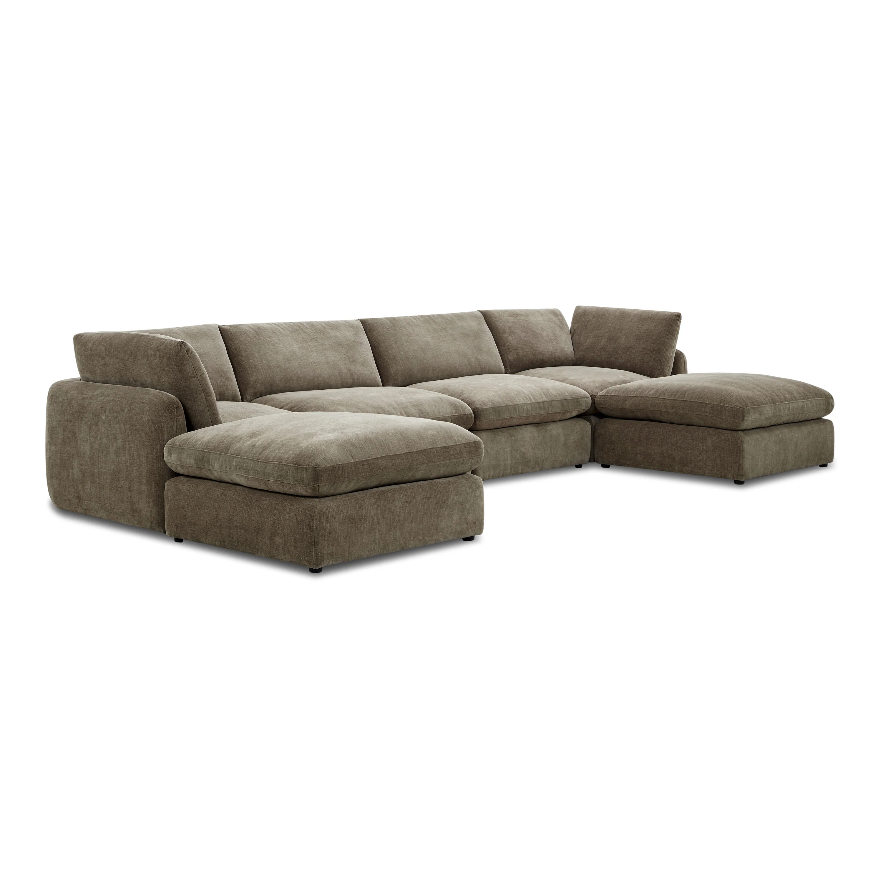 Tonga Modular 6-Piece U-Shaped Double Chaise Sectional | Clove Brown - Image 4