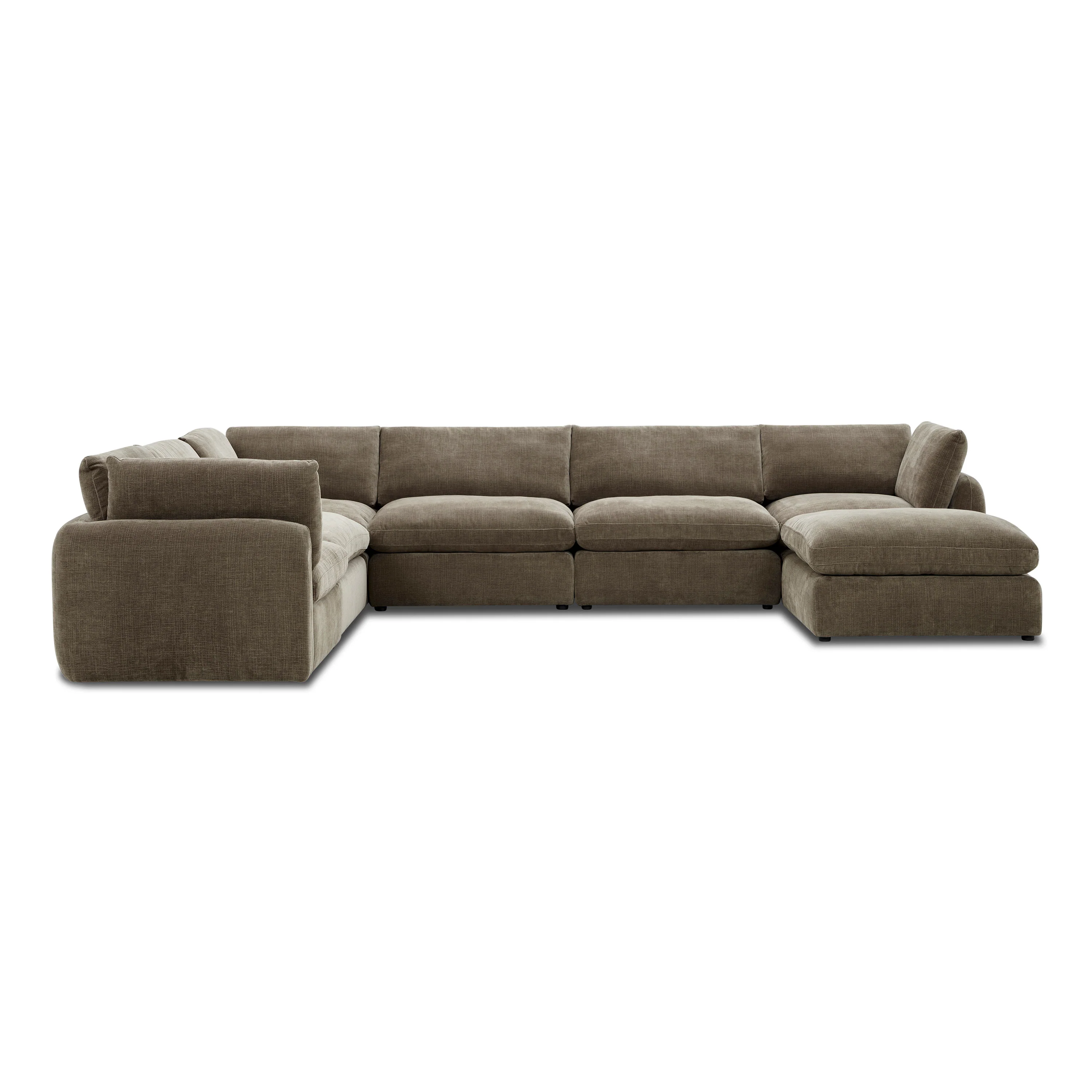 Tonga Modular 7-Piece L-Shaped Sectional with Chaise | Clove Brown - Image 3