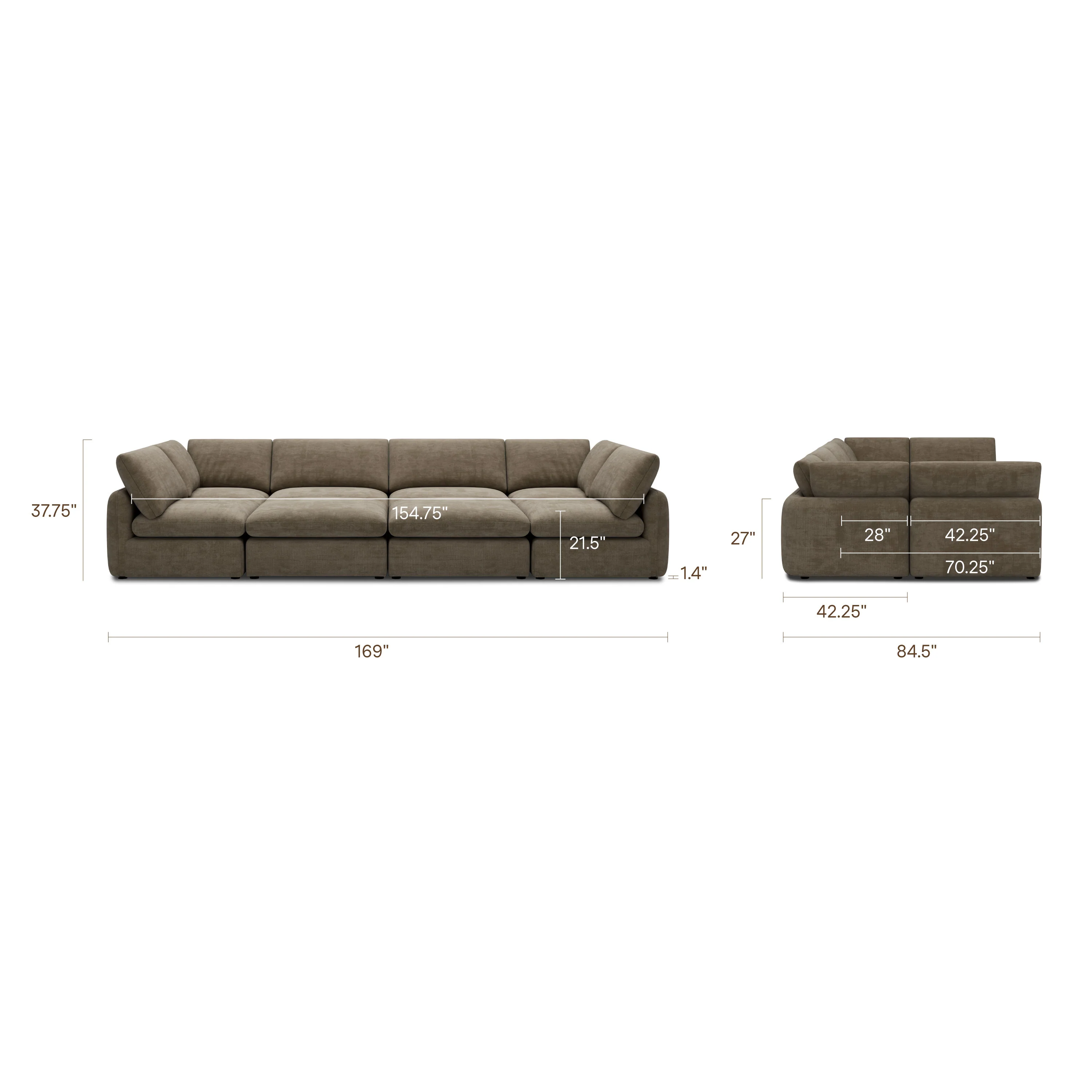 Tonga Modular 8-Piece Pit Lounge Sectional | Clove Brown - Image 14