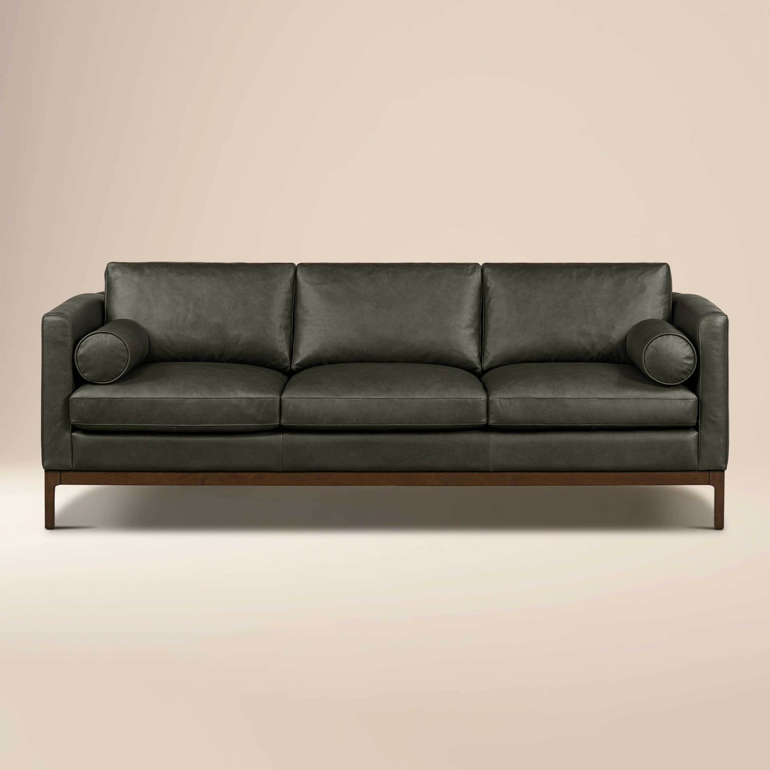 Toscano 89" Leather Sofa | Olivine Green