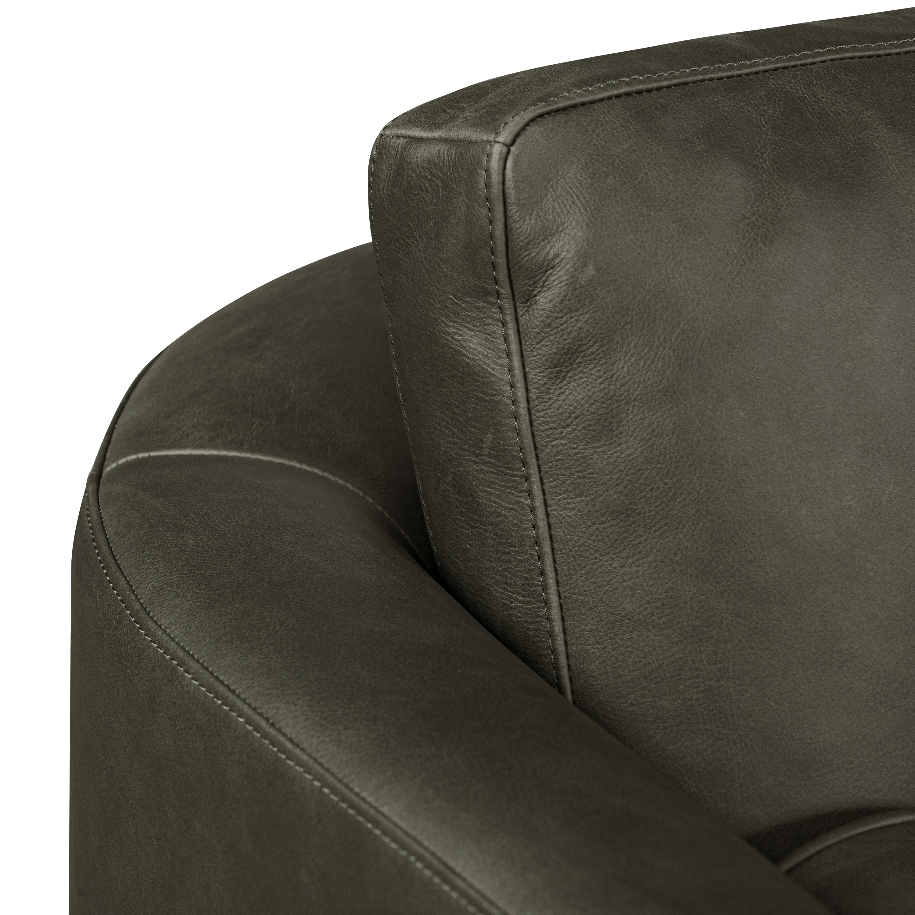 Toscano 89" Leather Sofa | Olivine Green - Image 14