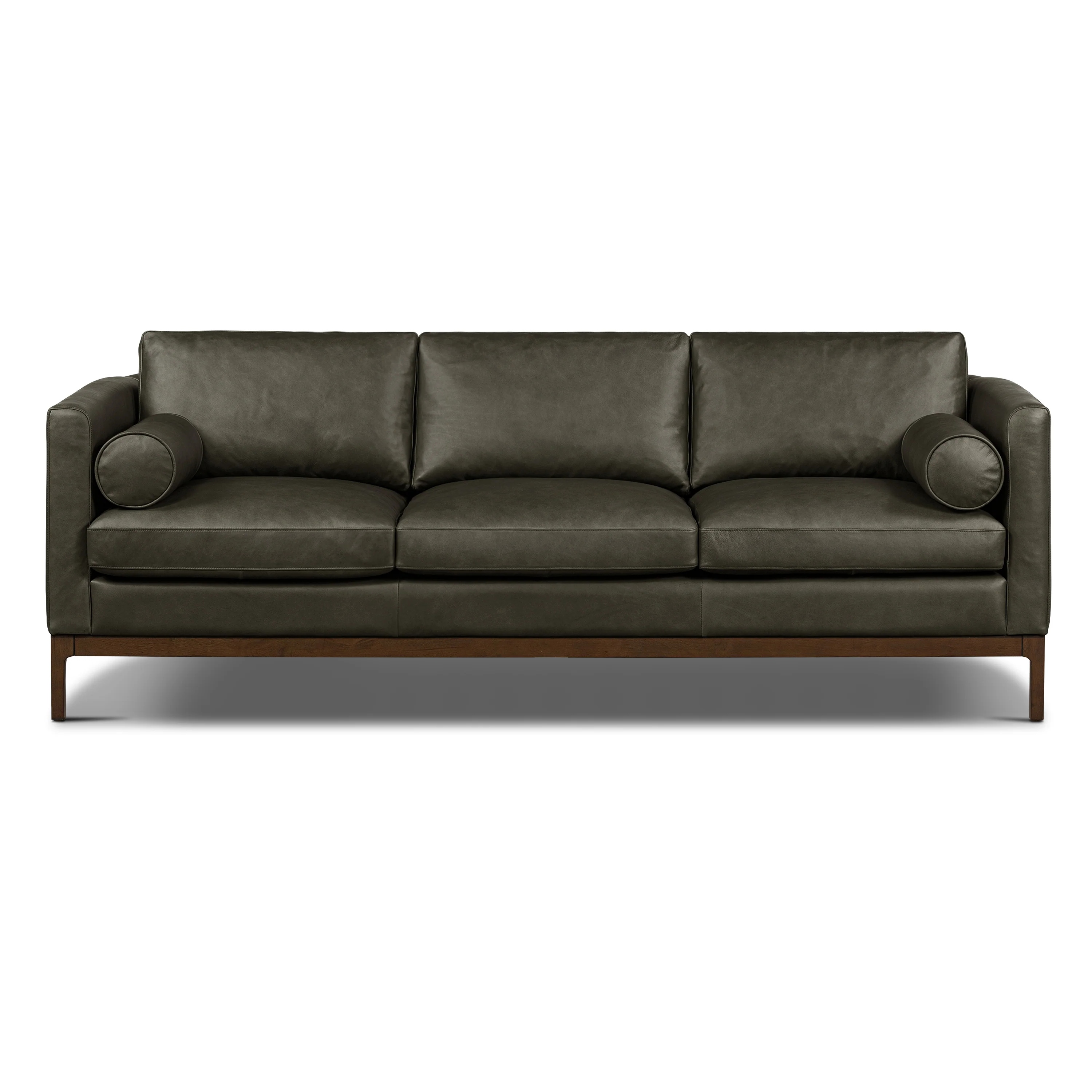 Toscano 89" Leather Sofa | Olivine Green - Image 4