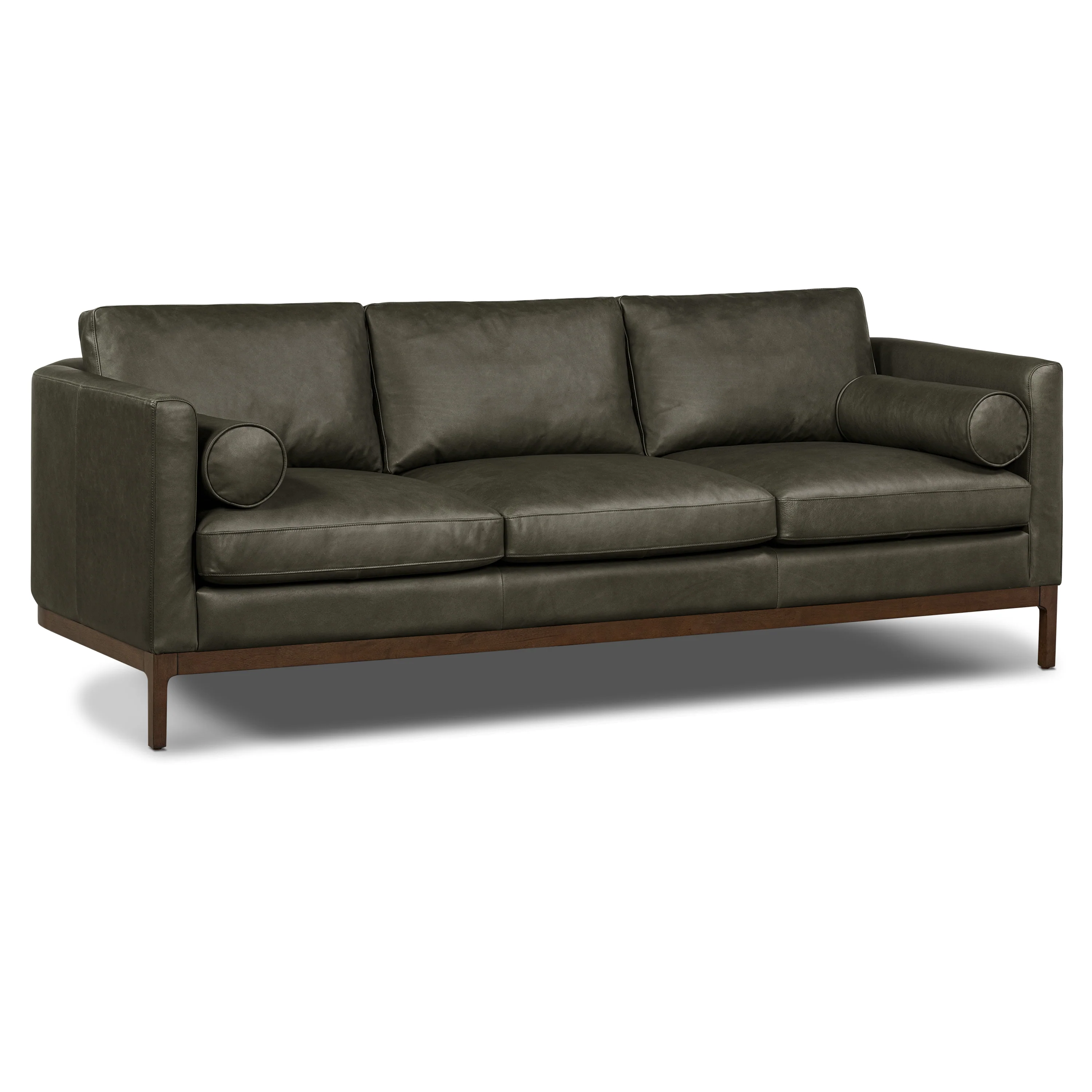 Toscano 89" Leather Sofa | Olivine Green - Image 5