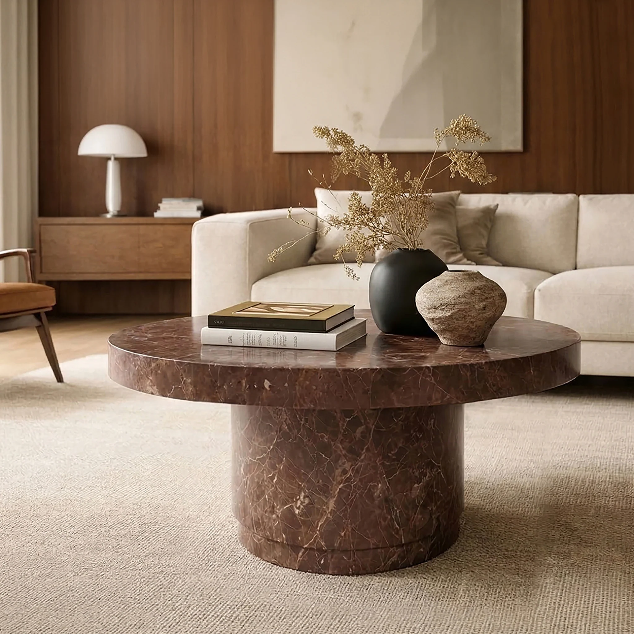 Treso 38" Coffee Table | Bordeaux Red - Image 2