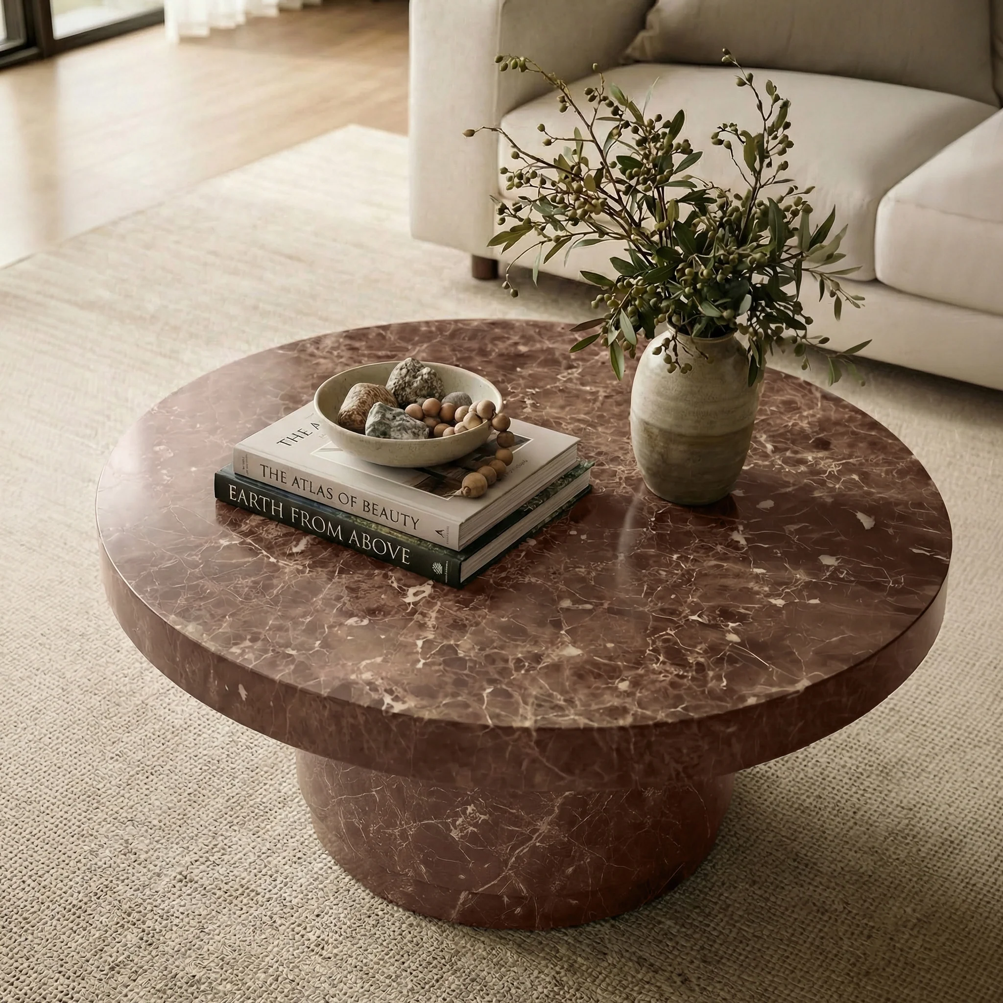 Treso 38" Coffee Table | Bordeaux Red - Image 3