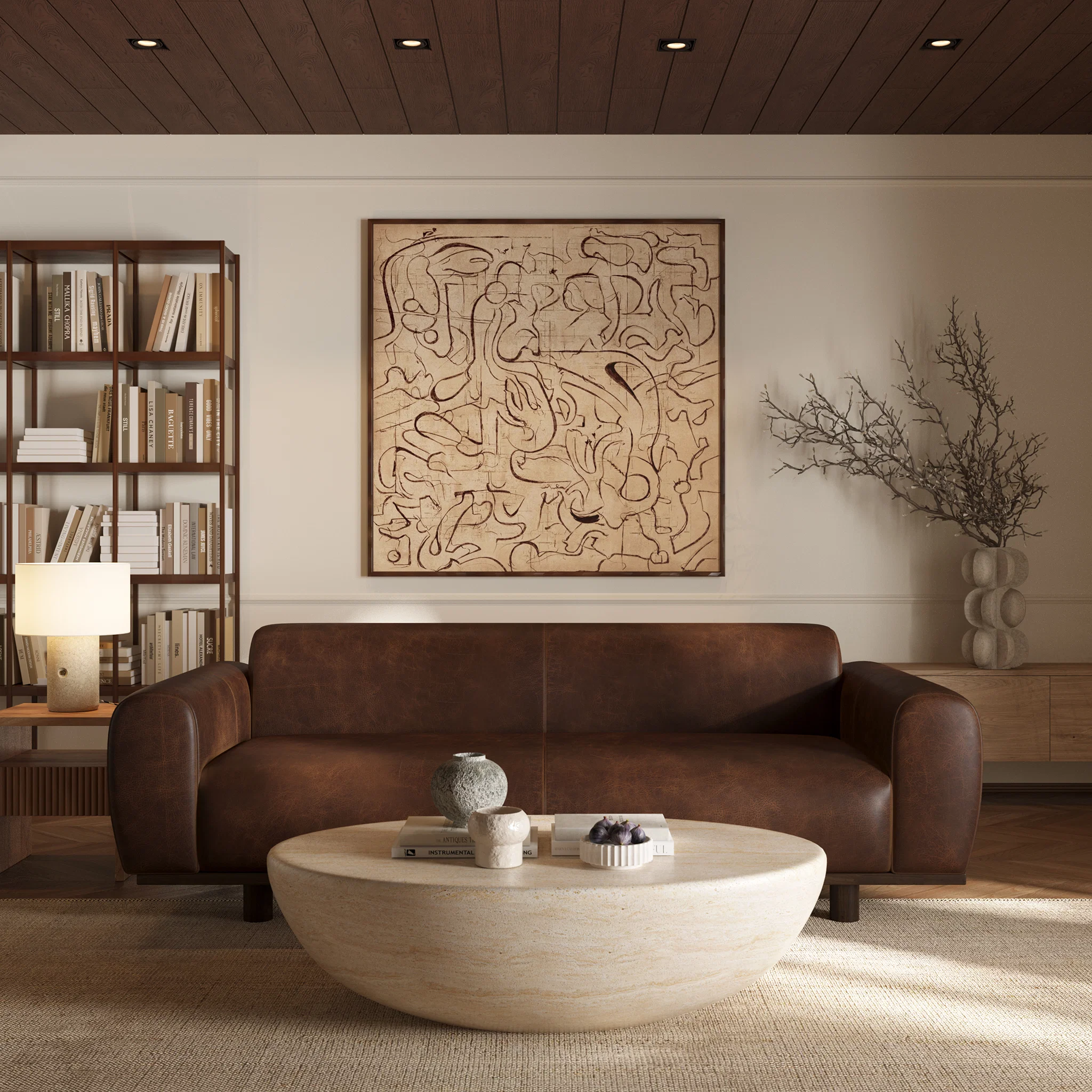 Trevi Oval Coffee Table | Travertine - Image 3
