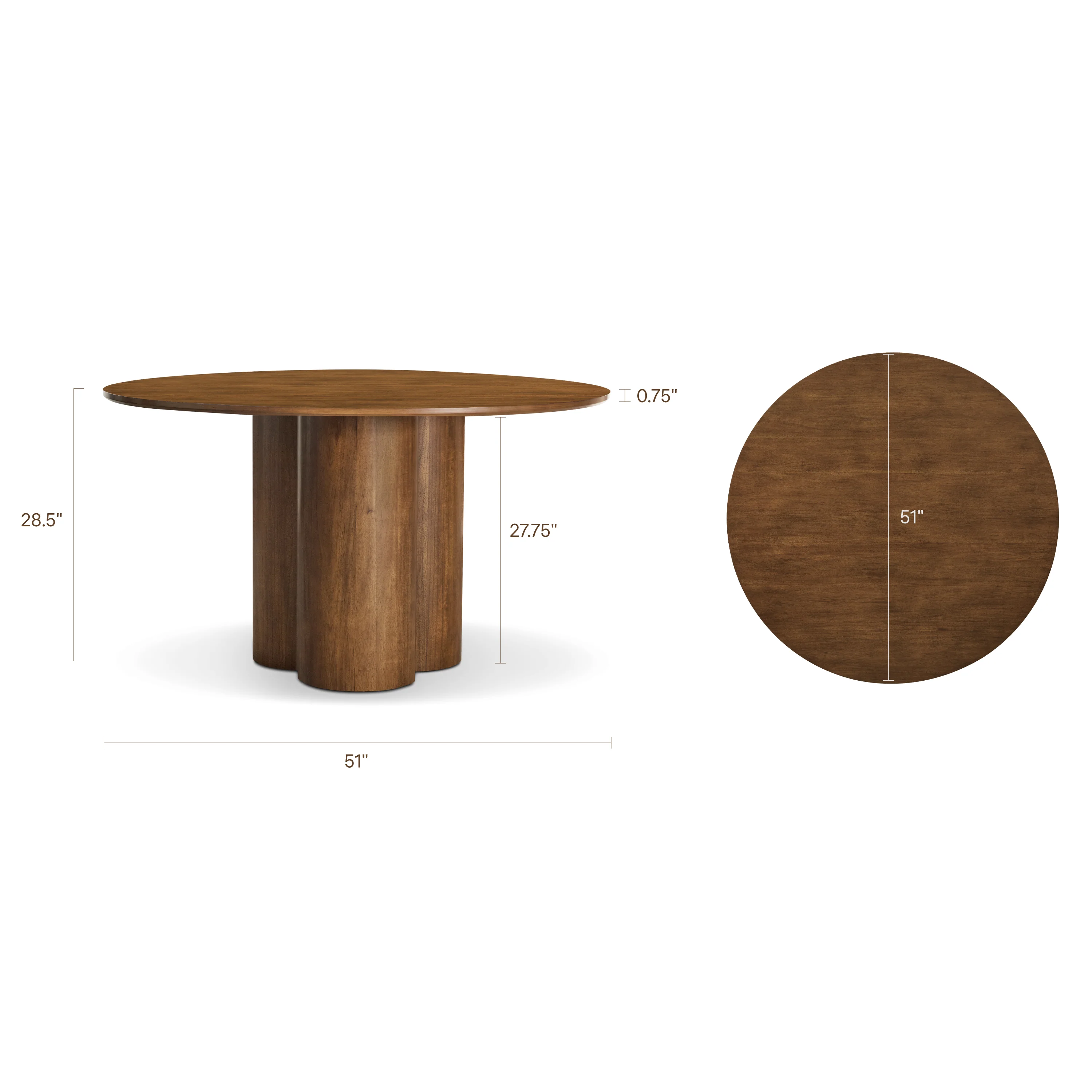 Triven 51" Dining Table | Walnut - Image 12