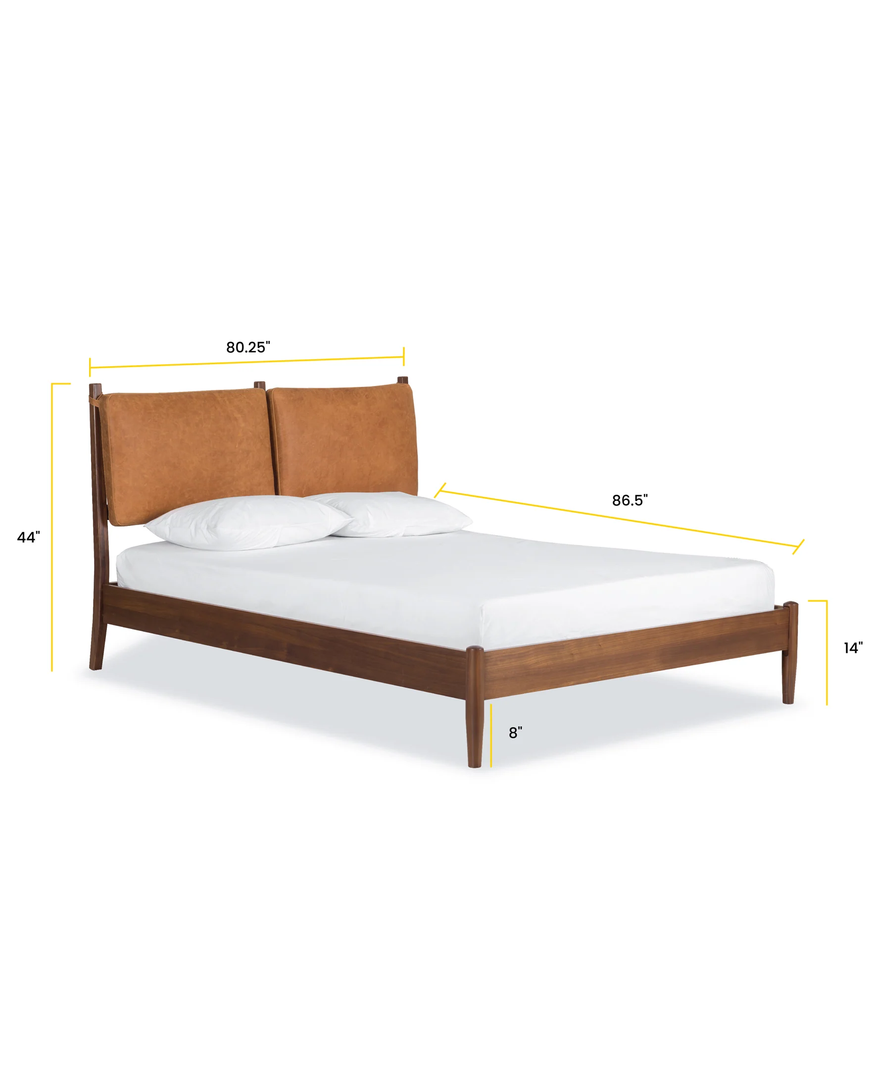 Truro Bed Headboard Cushion Set | Cognac Tan | King - Image 11