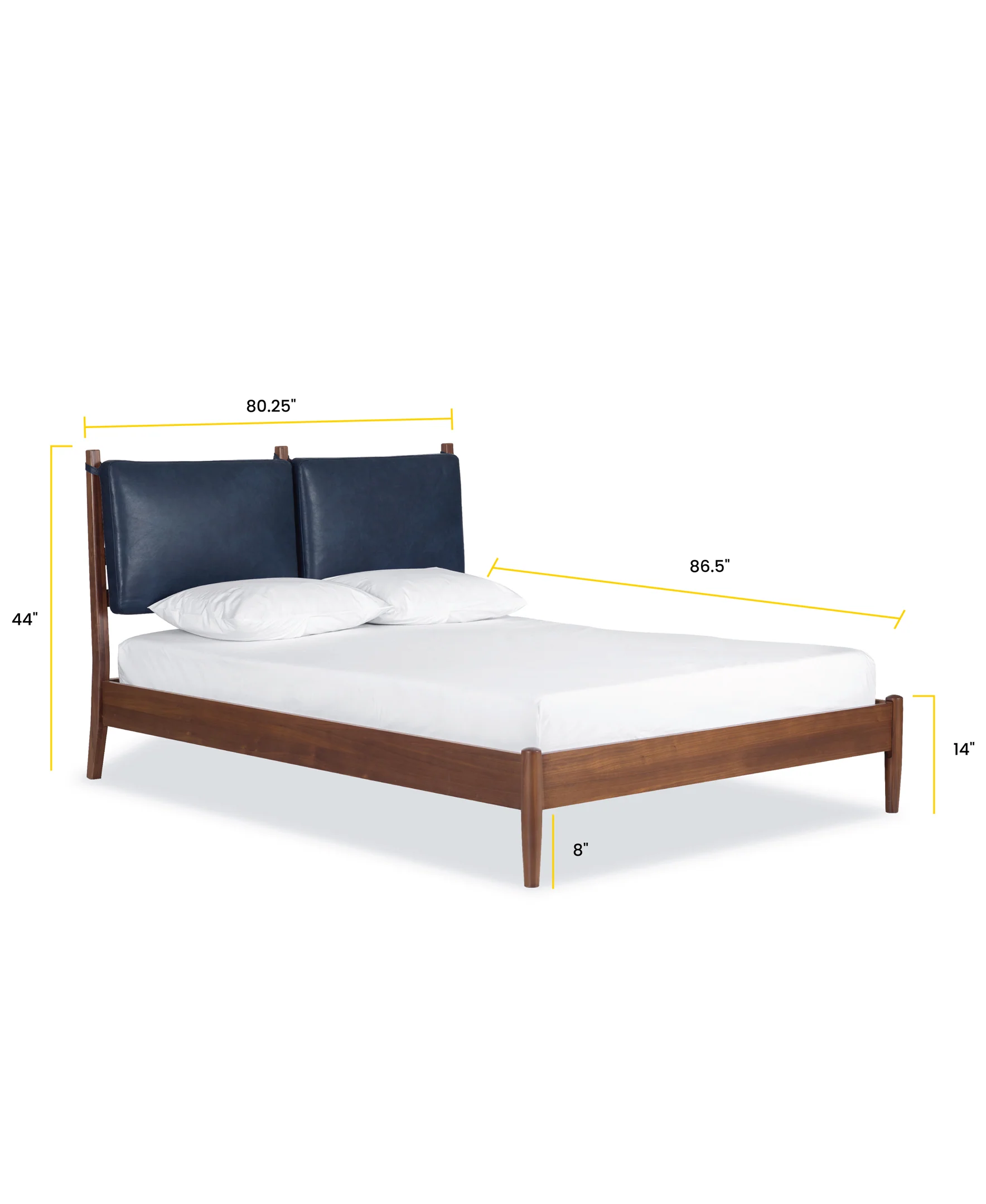 Truro Bed Headboard Cushion Set | Midnight Blue | King - Image 6