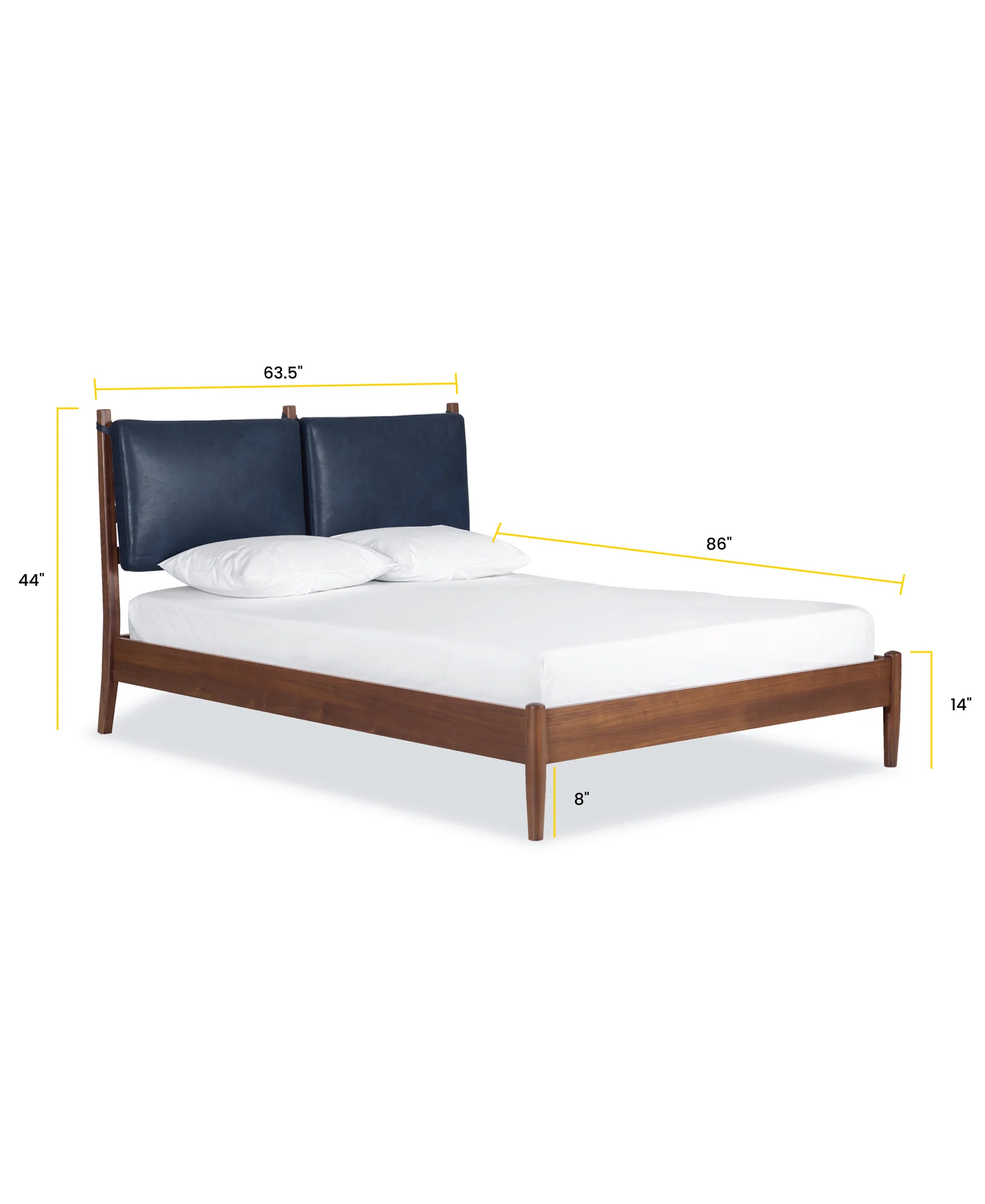 Truro Bed Headboard Cushion Set | Midnight Blue | Queen - Image 7