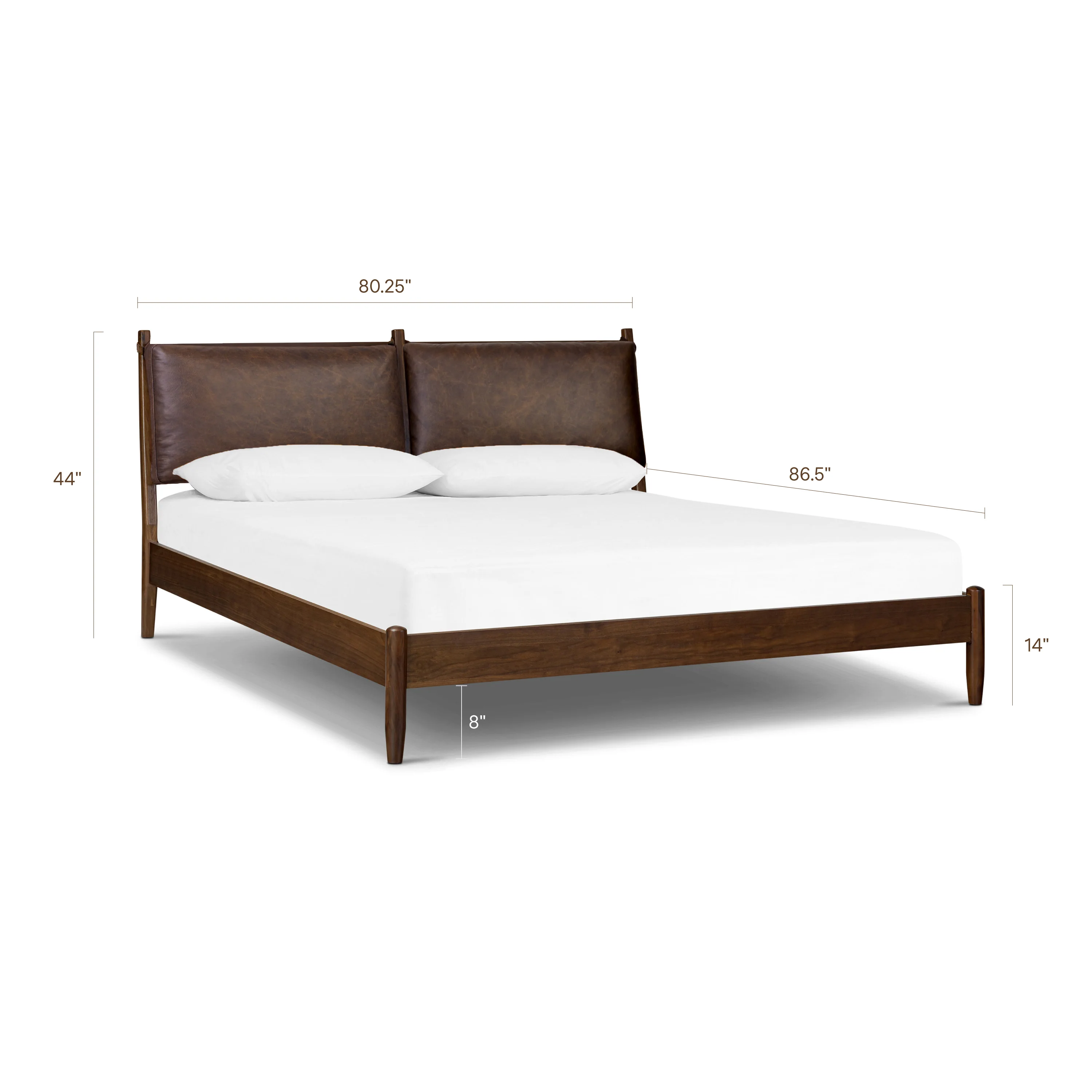 Truro Bed with Leather Cushions | Bridle Brown | King - Image 18