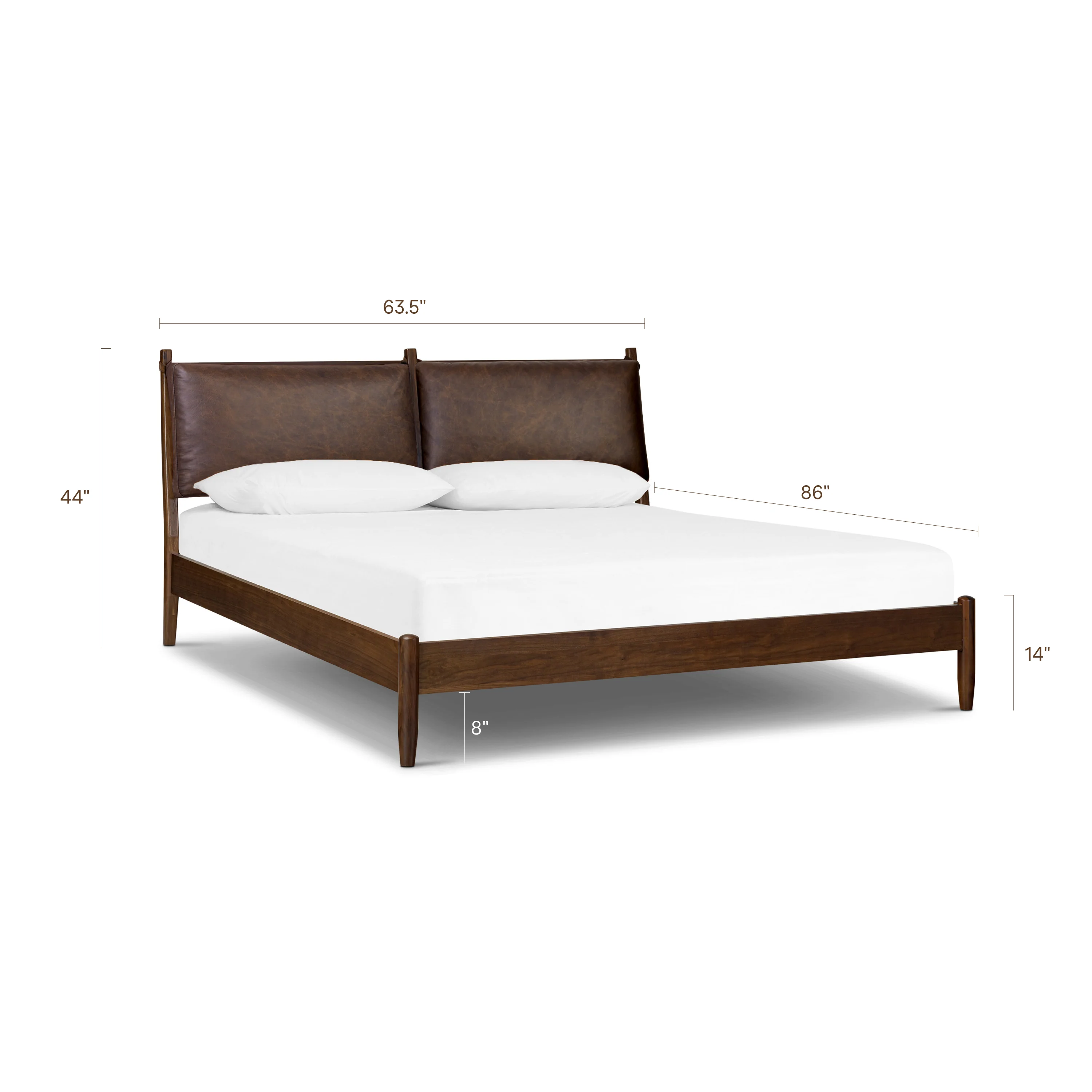 Truro Bed with Leather Cushions | Bridle Brown | Queen - Image 19