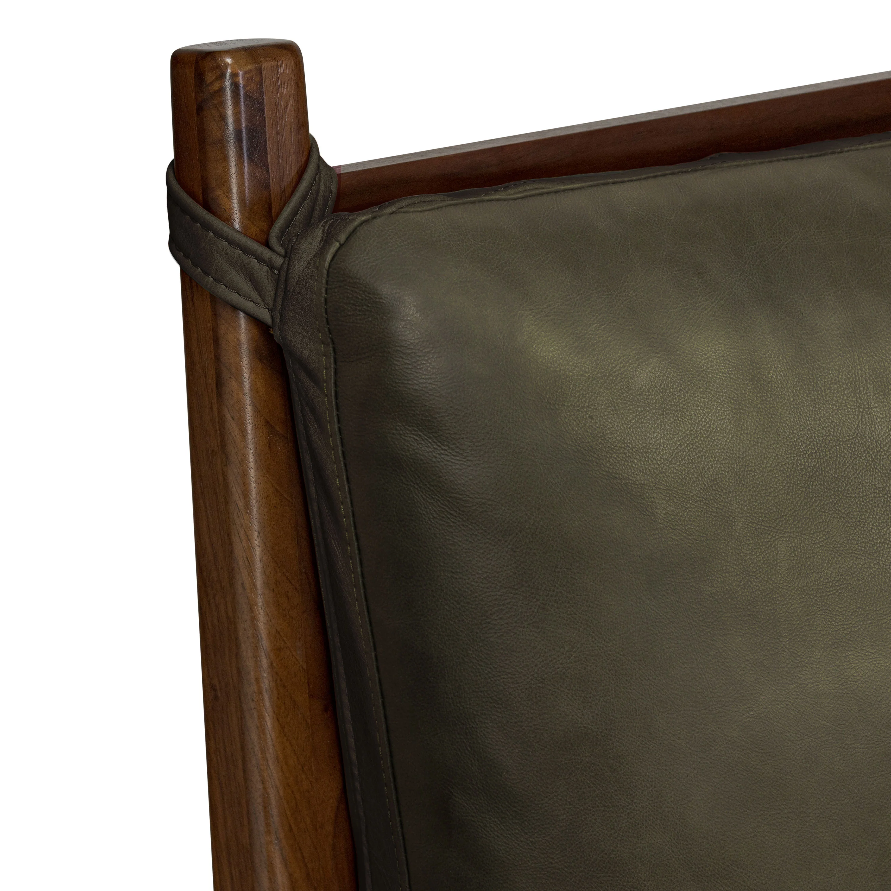Truro Bed with Leather Cushions | Olivine Green | King - Image 15