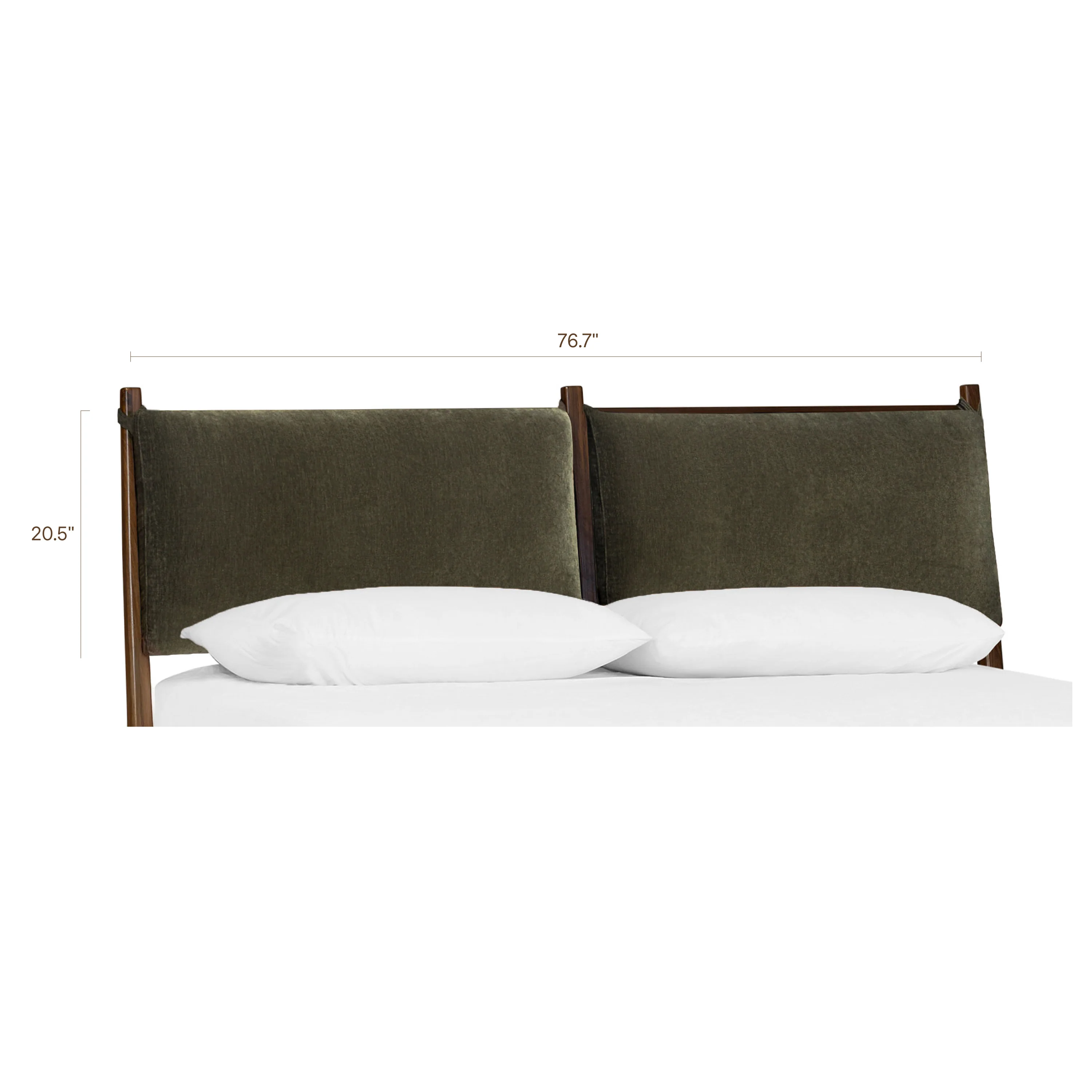 Truro Fabric Bed Headboard Cushion Set | Lume Green | King - Image 8