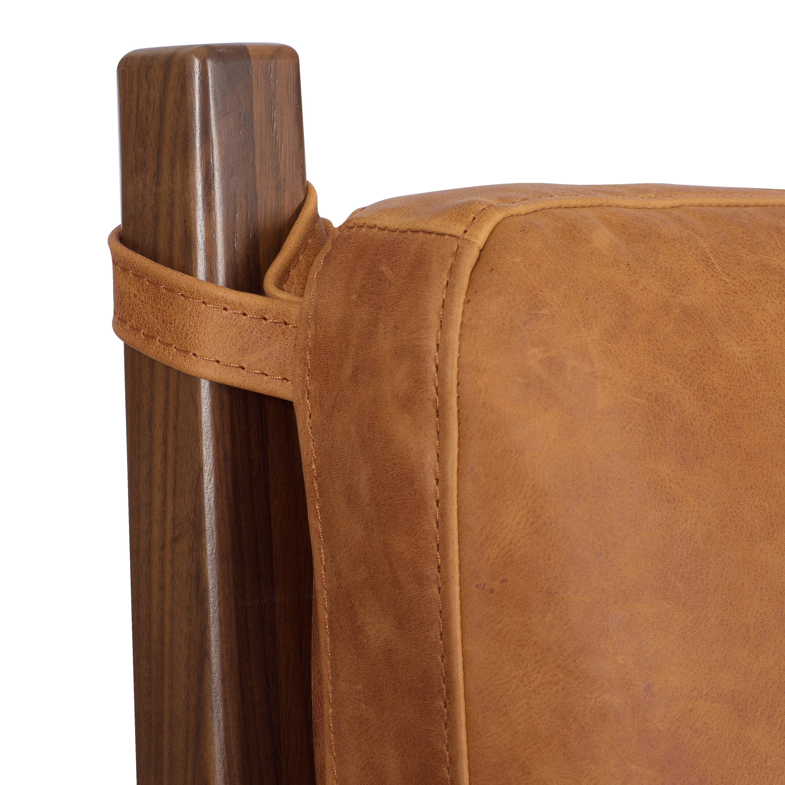 Truro Bed with Leather Cushions | Cognac Tan | Queen - Image 12