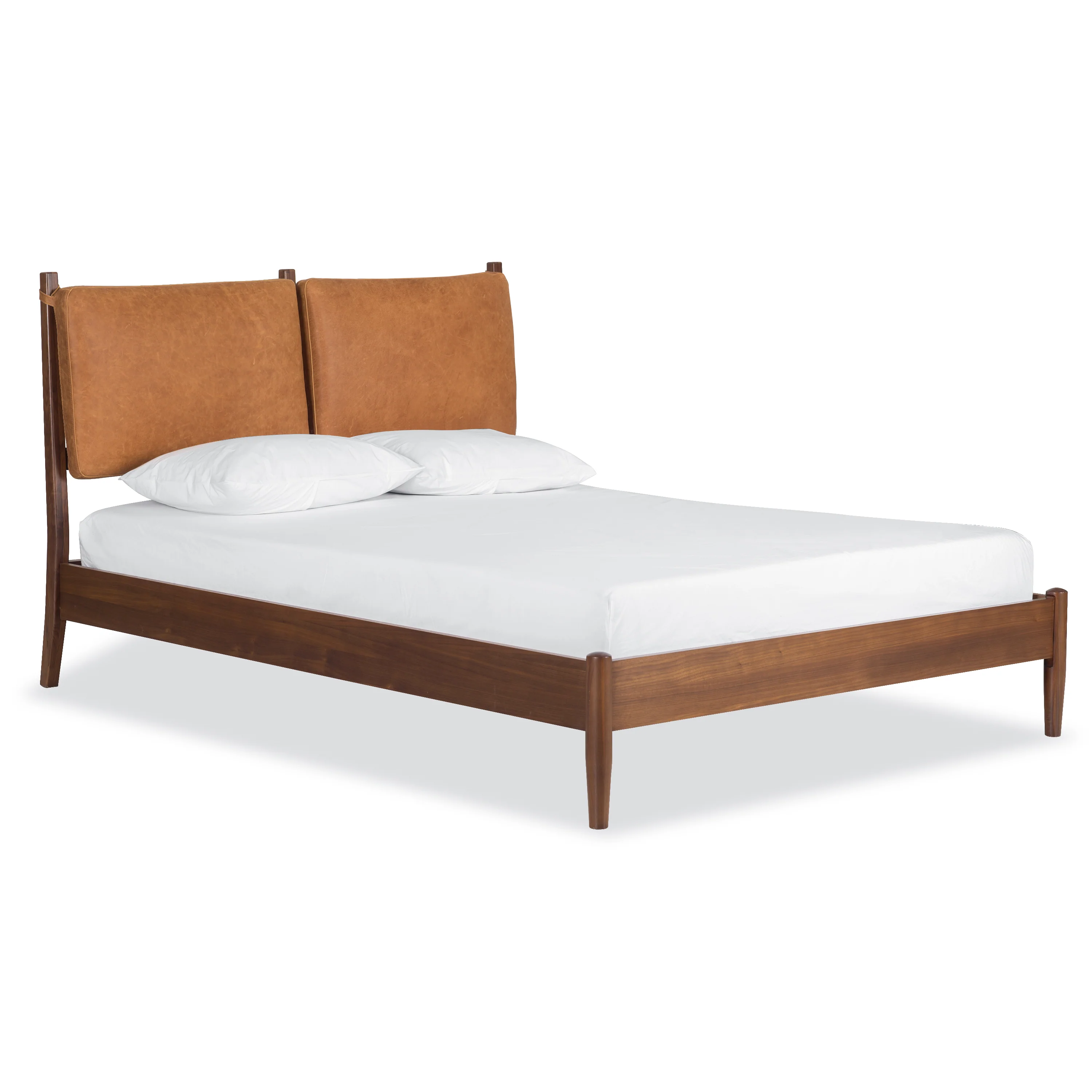 Truro Bed with Leather Cushions | Cognac Tan | Queen - Image 4
