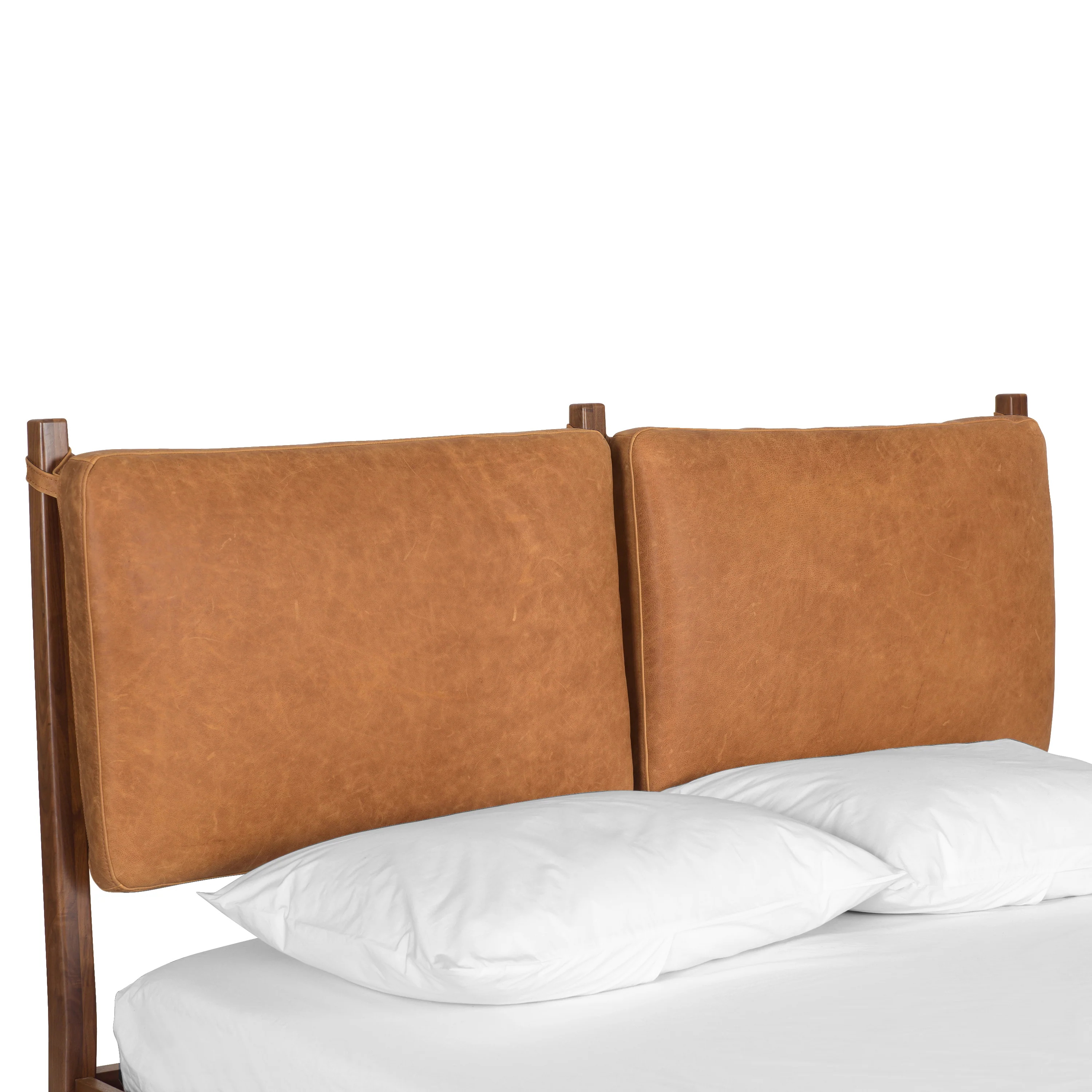 Truro Bed with Leather Cushions | Cognac Tan | Queen - Image 9