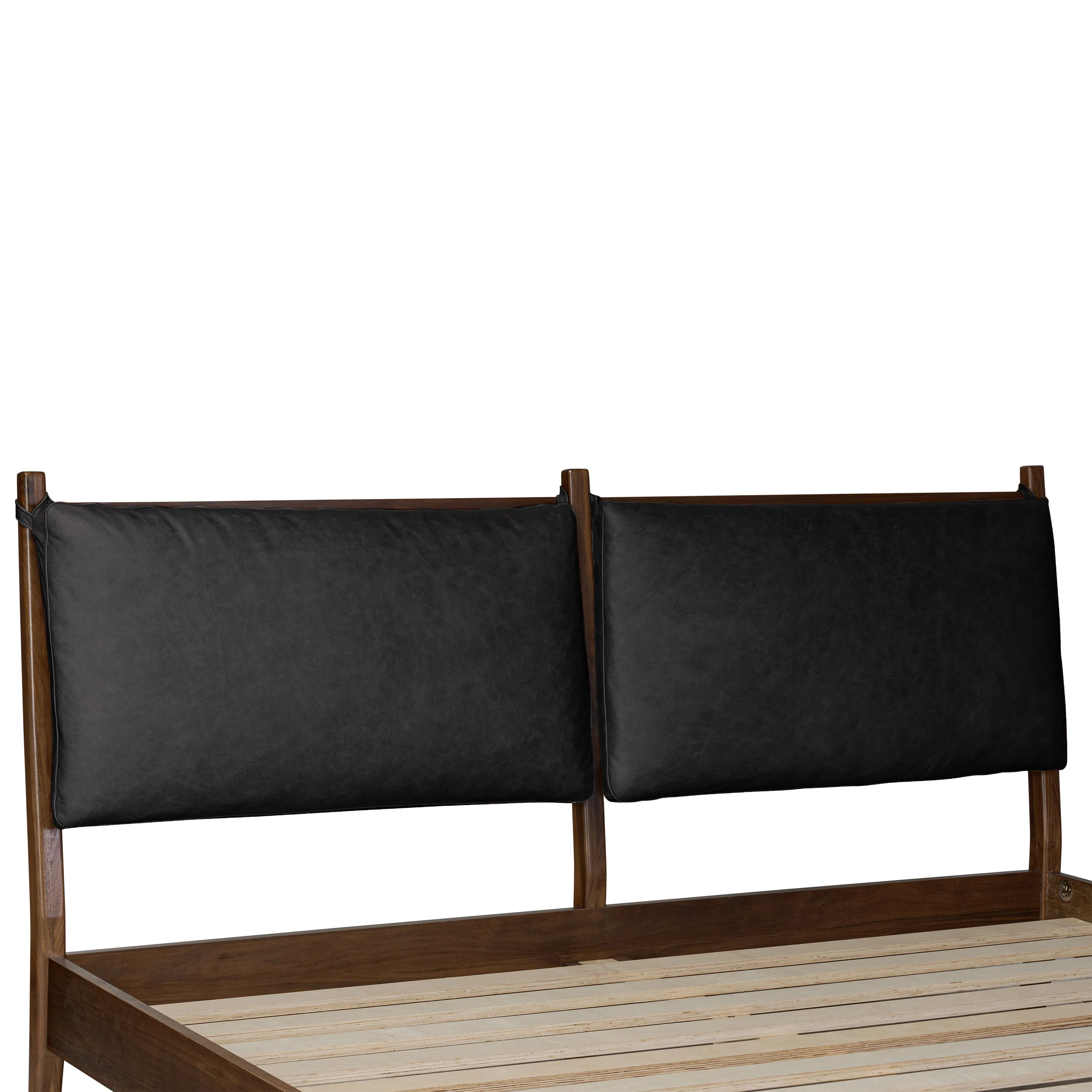 Truro Bed with Leather Cushions | Onyx Black | King - Image 12