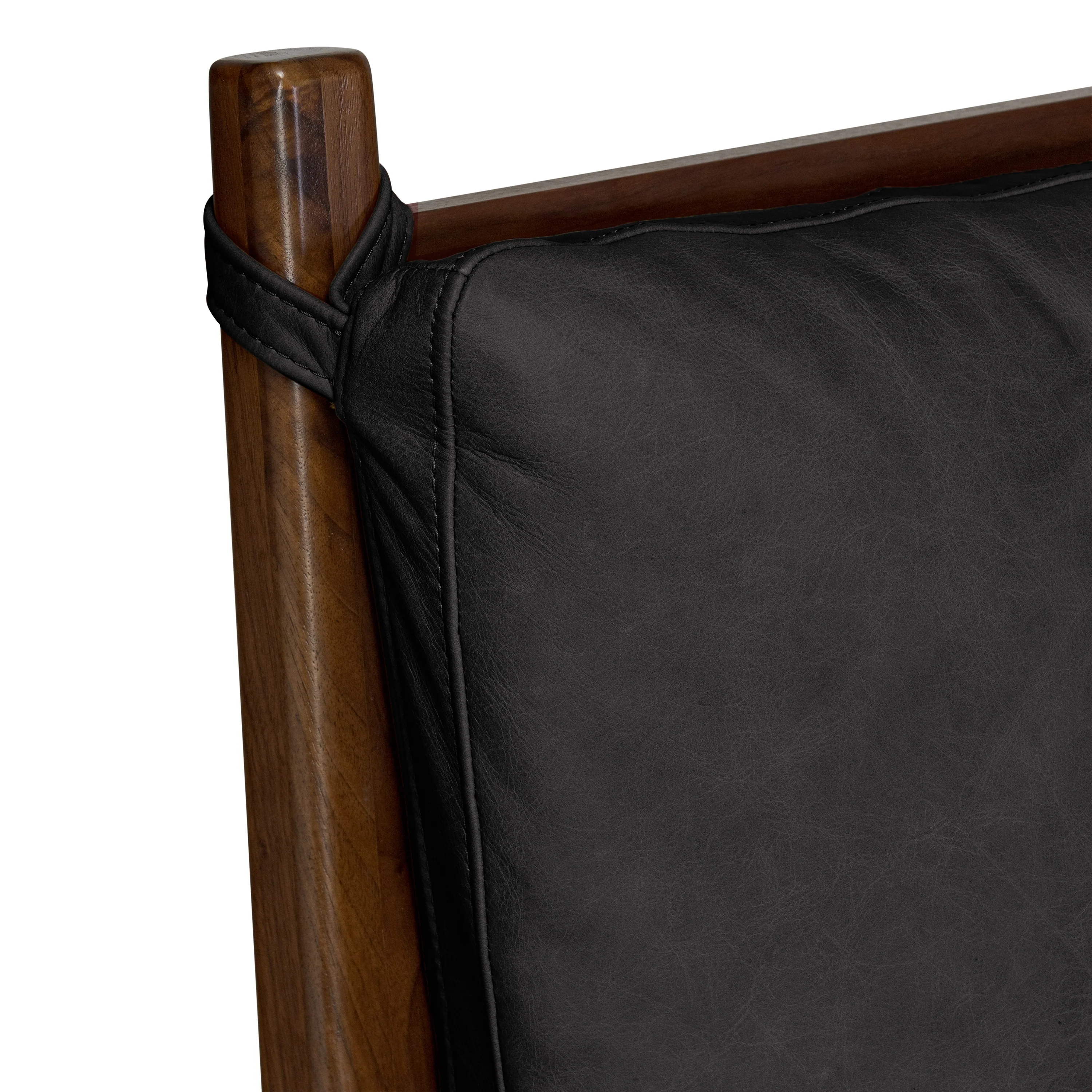 Truro Bed with Leather Cushions | Onyx Black | King - Image 14