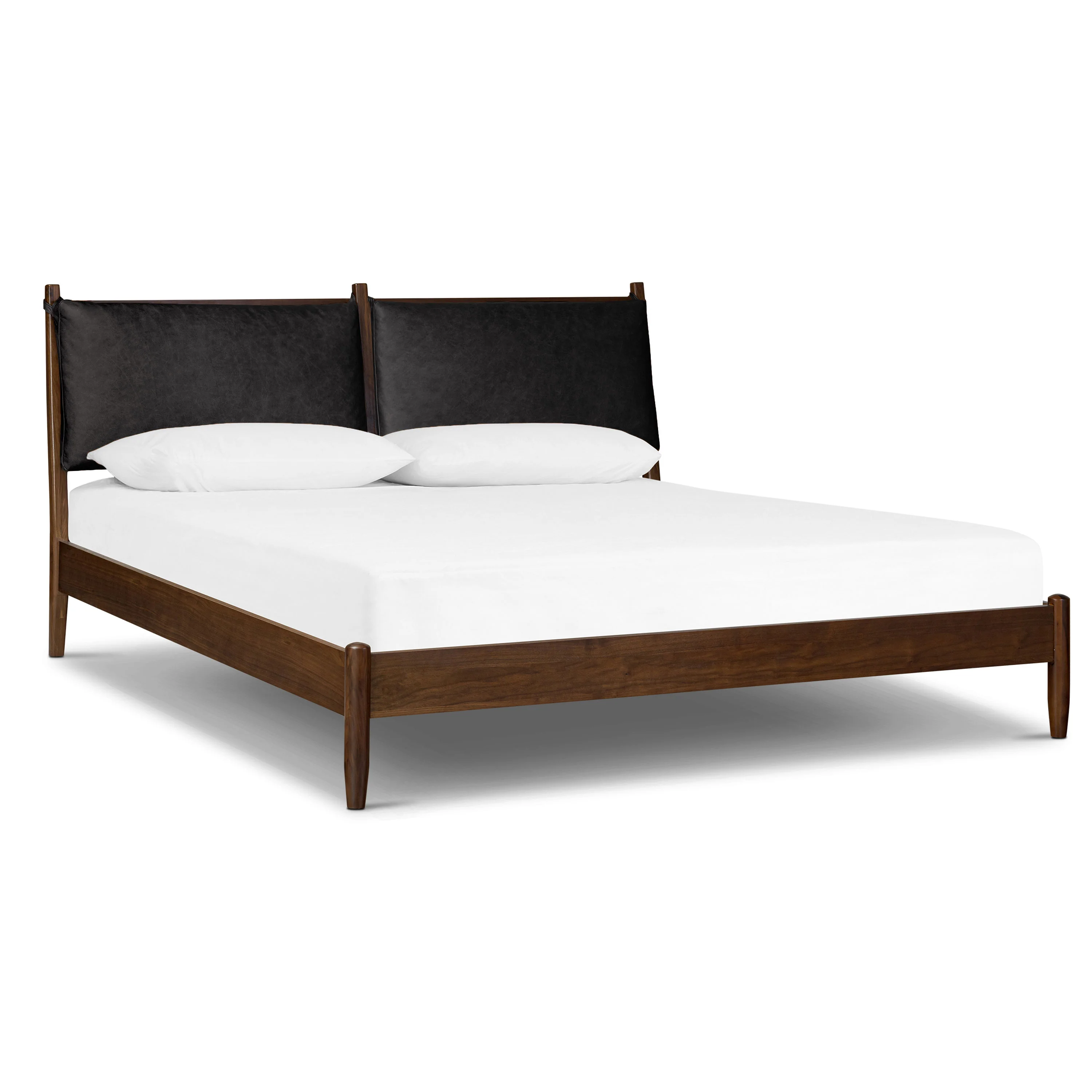 Truro Bed with Leather Cushions | Onyx Black | King - Image 4