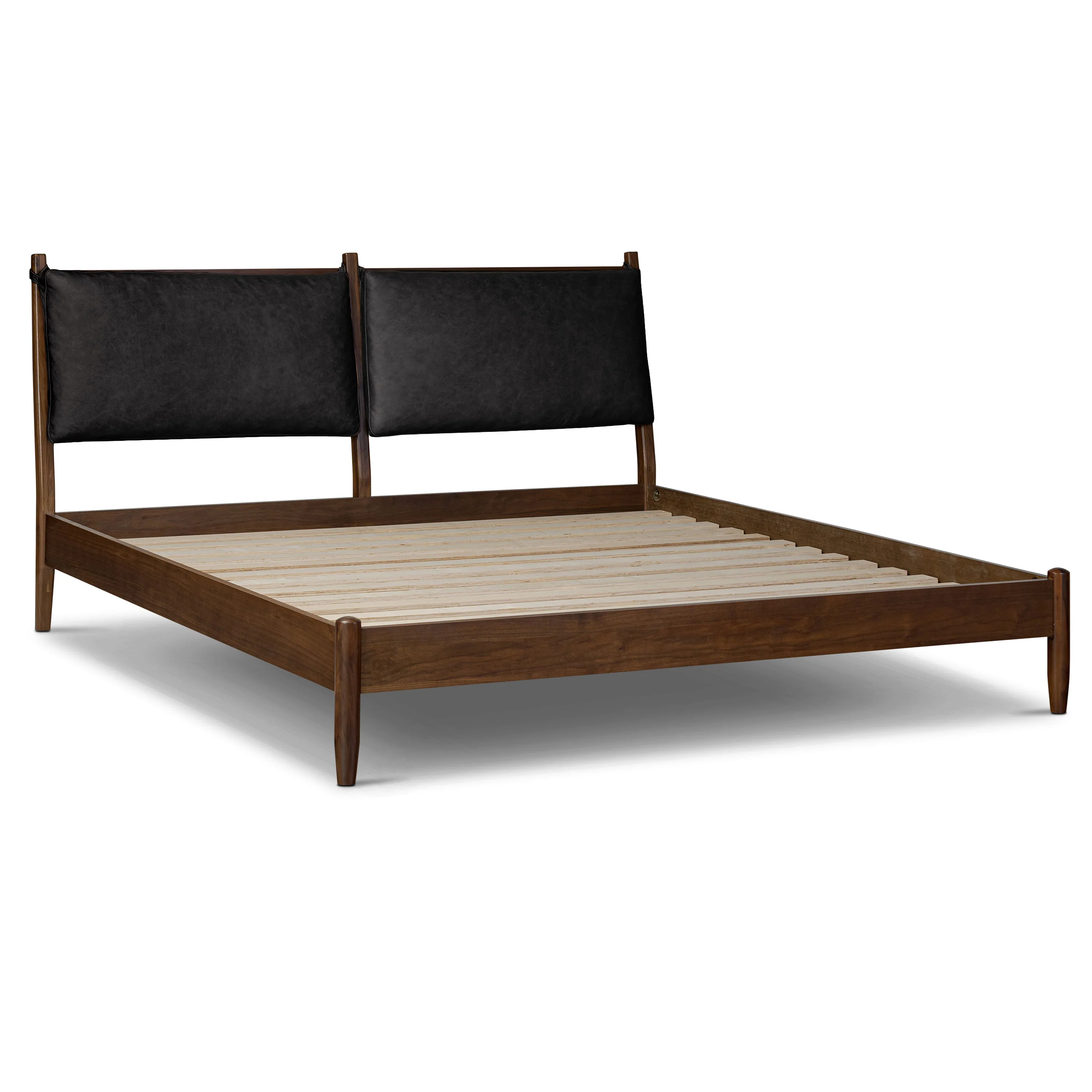 Truro Bed with Leather Cushions | Onyx Black | King - Image 6