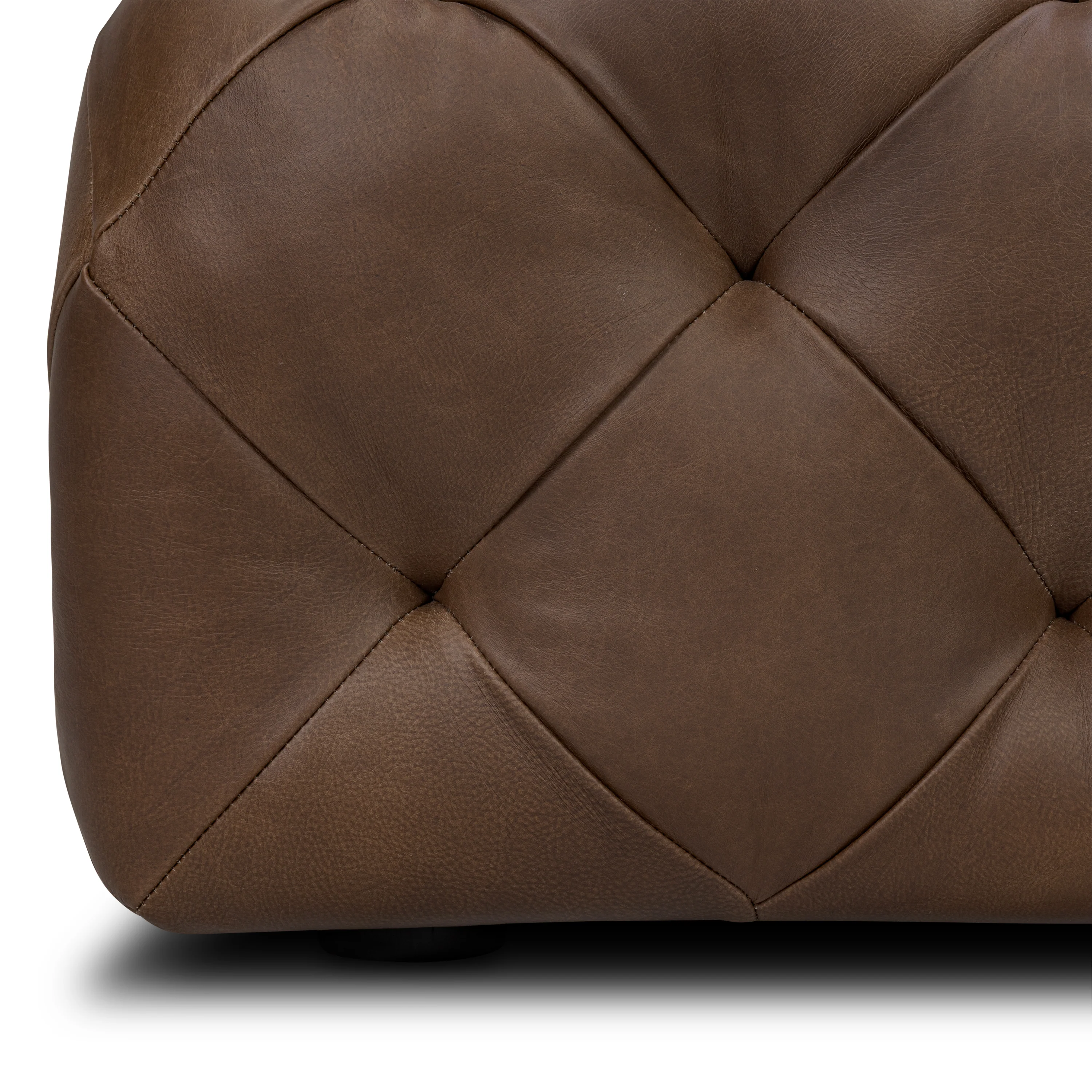 Turin Leather Ottoman | Cocoa Brown - Image 10