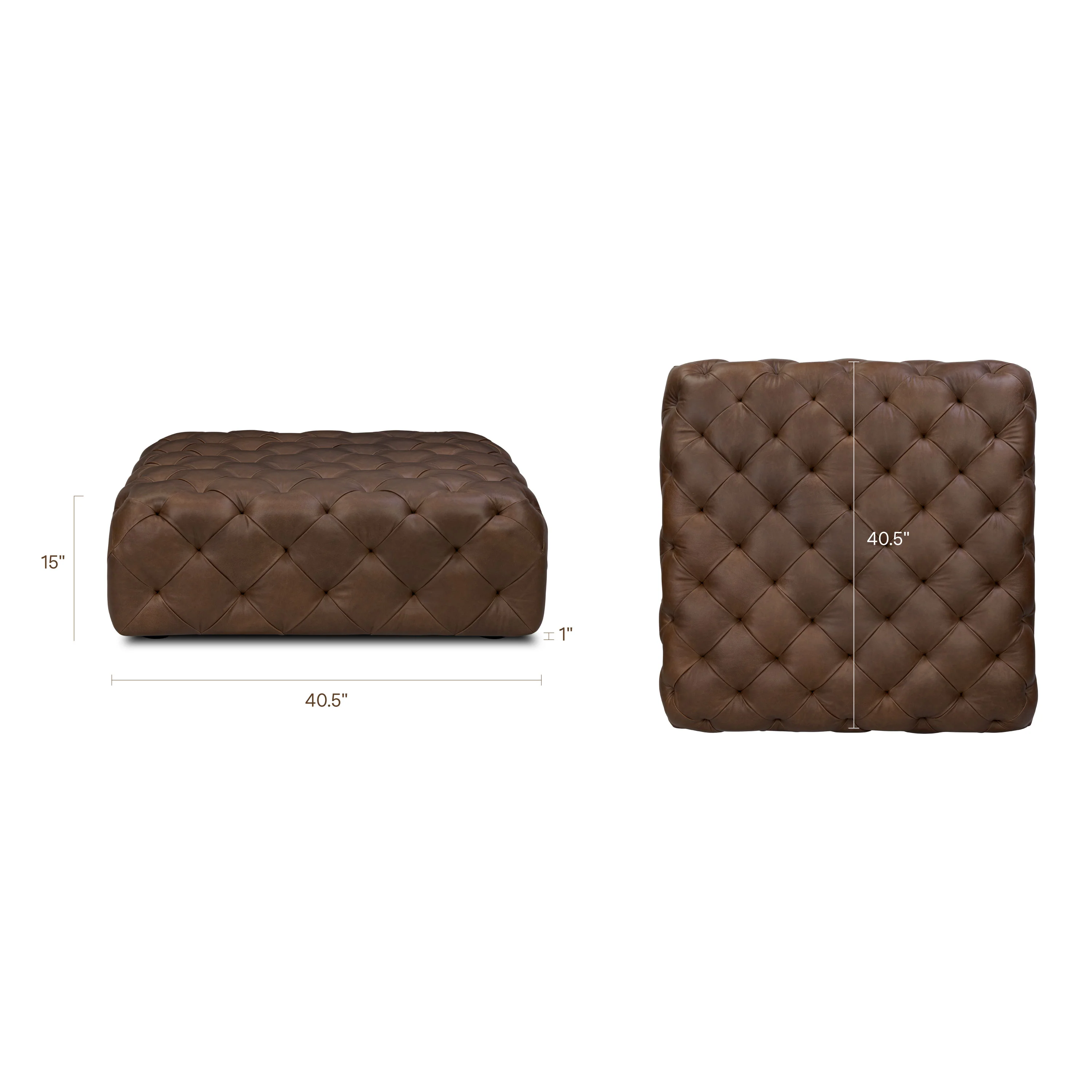 Turin Leather Ottoman | Cocoa Brown - Image 15
