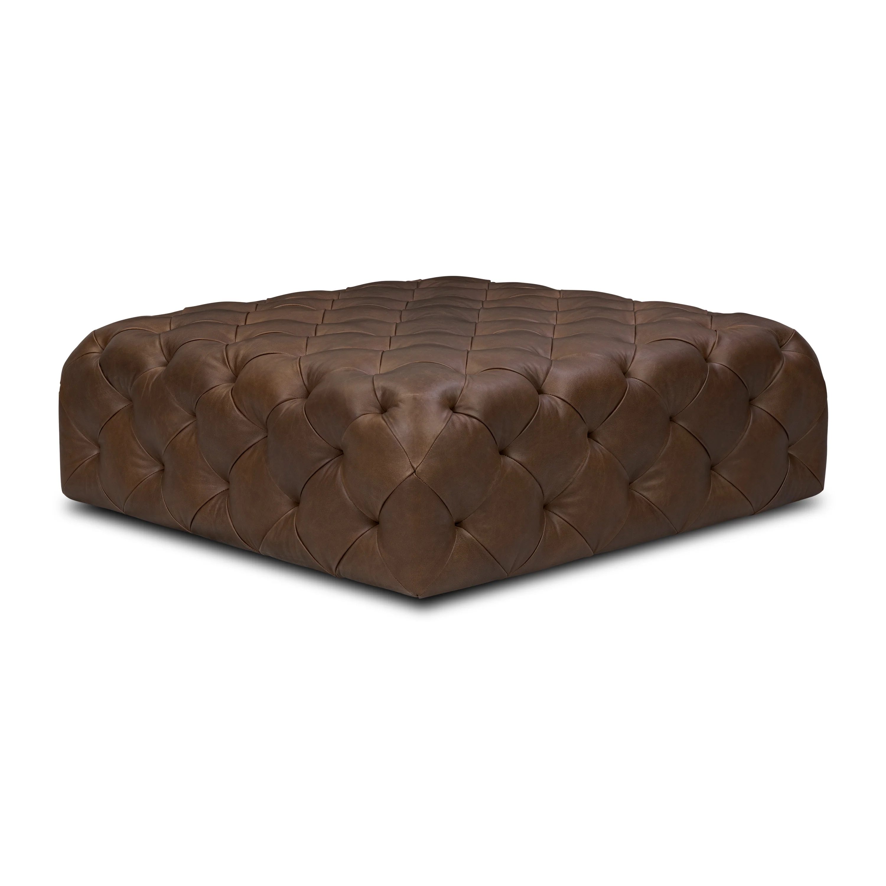 Turin Leather Ottoman | Cocoa Brown - Image 2