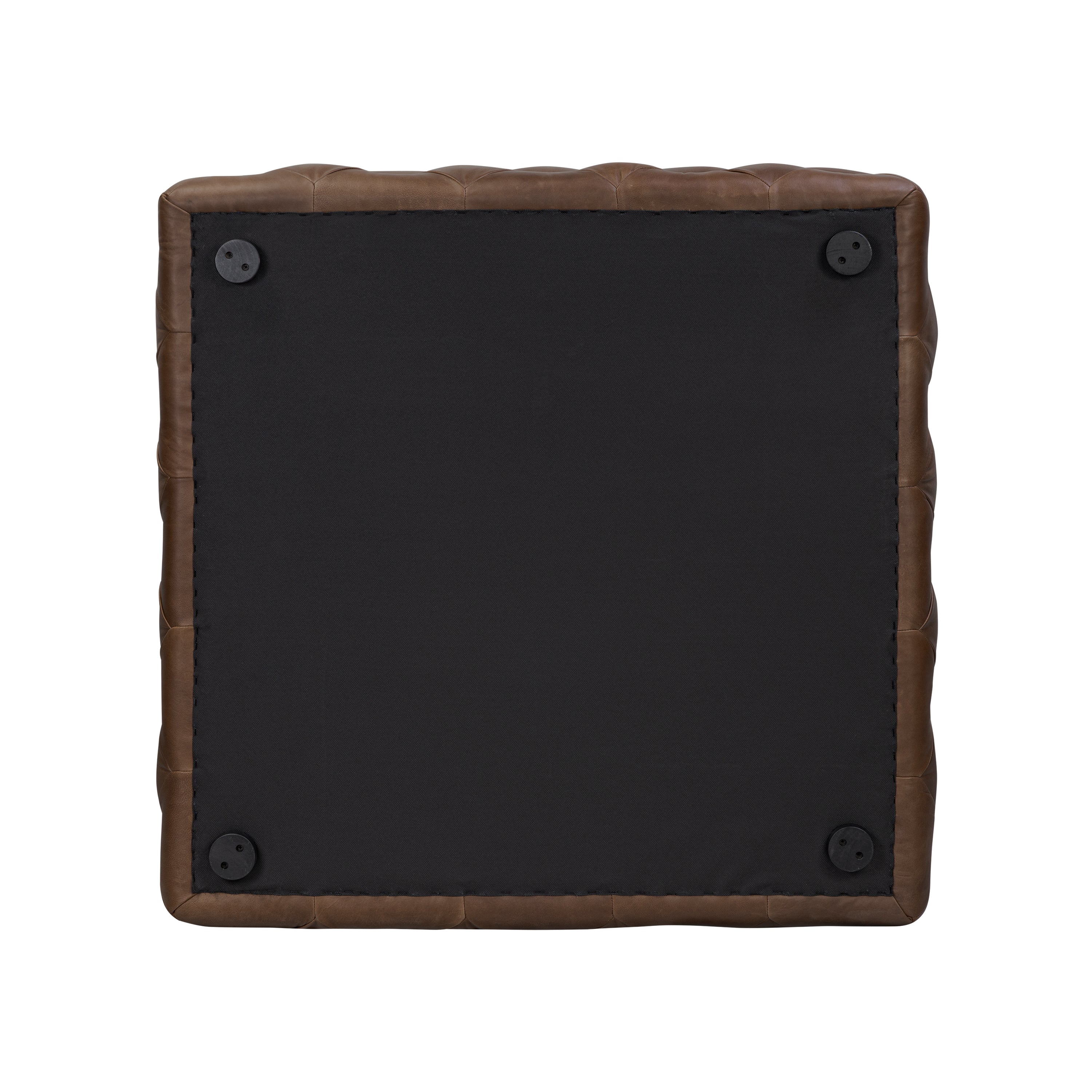 Turin Leather Ottoman | Cocoa Brown - Image 4