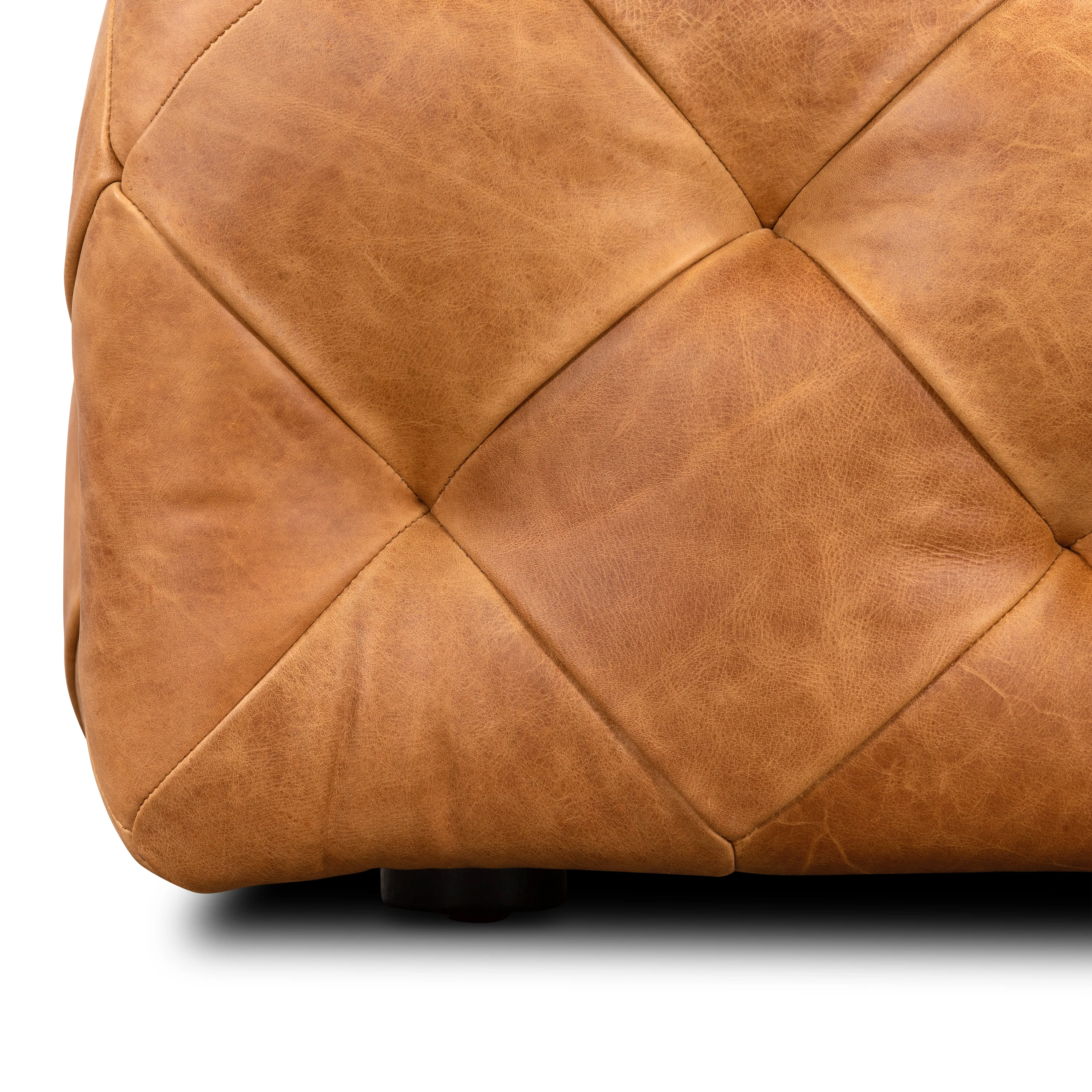 Turin Leather Ottoman | Cognac Tan - Image 10