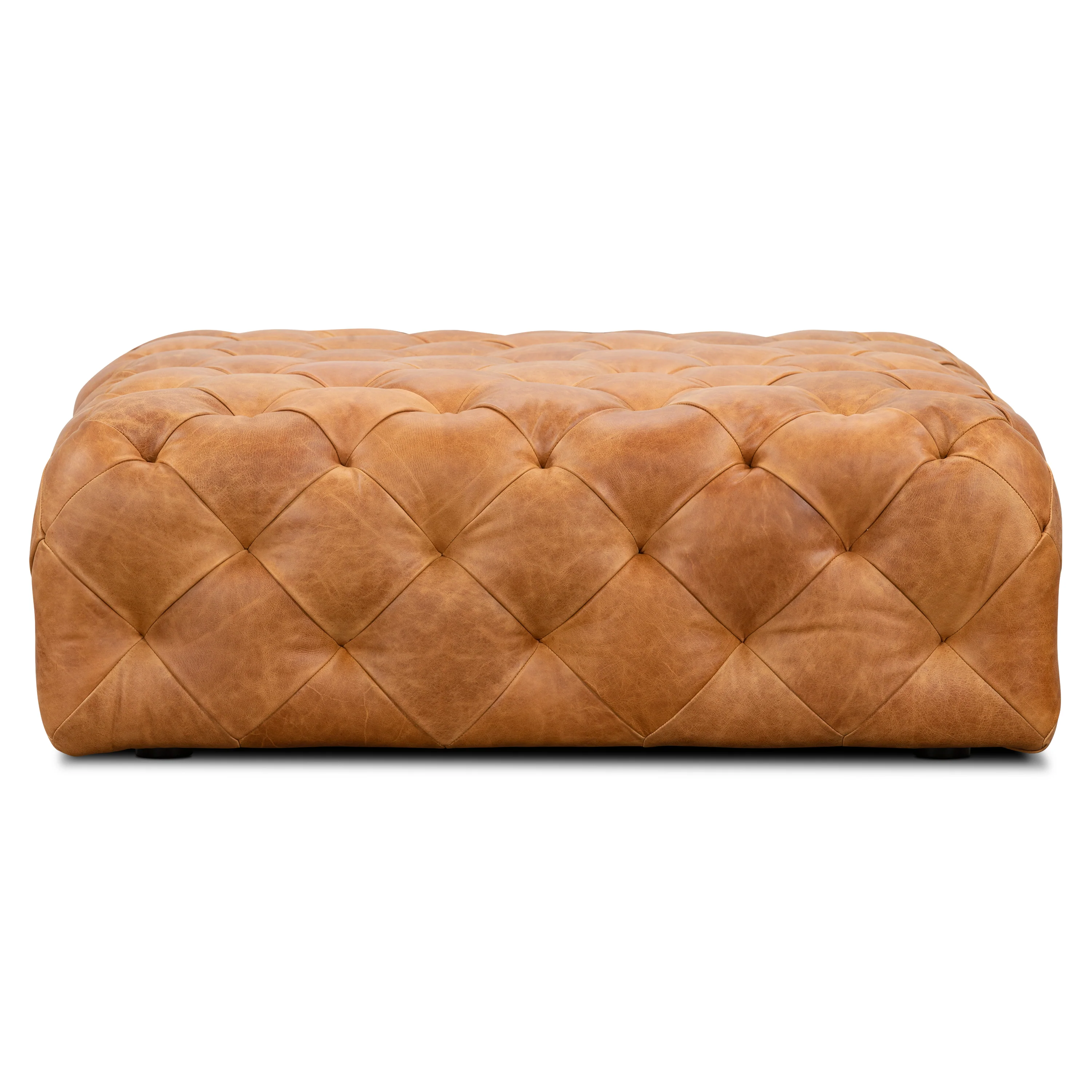 Turin Leather Ottoman | Cognac Tan - Image 2